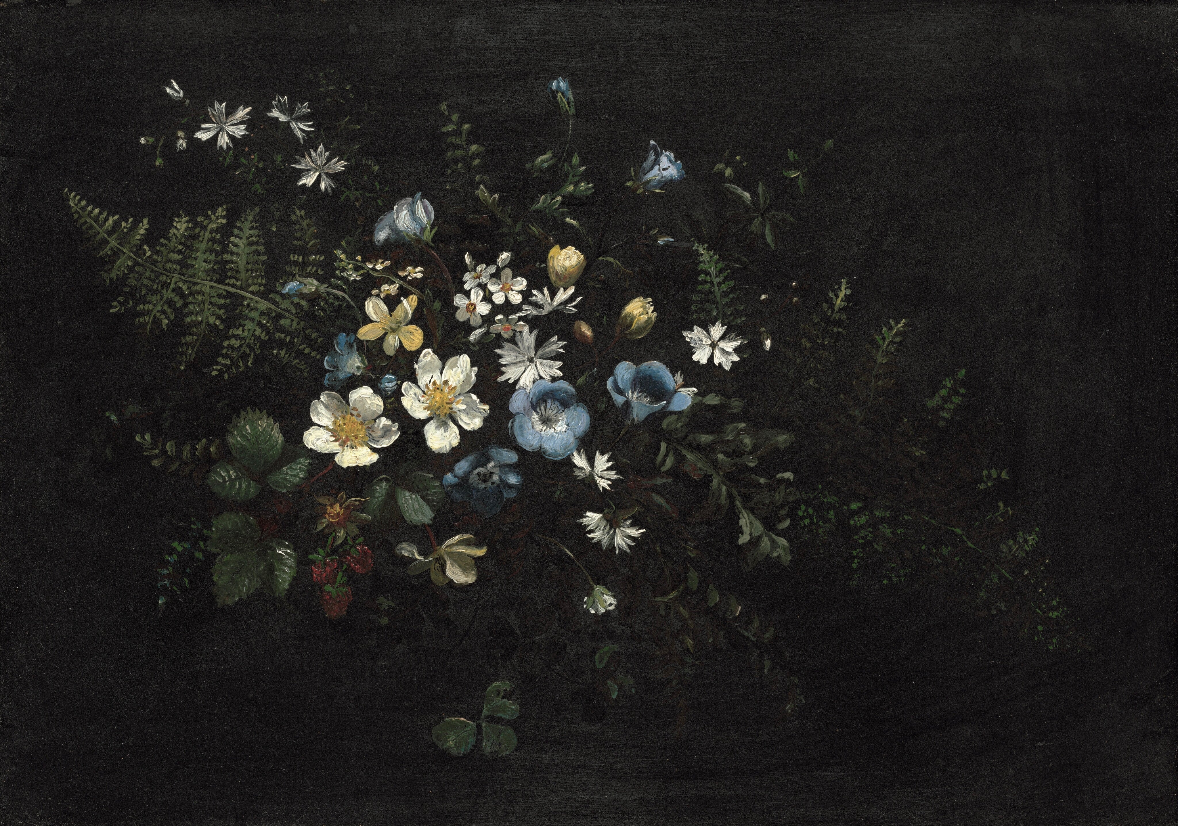 Vinyl Decal, Moody Floral Wall Art Print, Dark Academia Aesthetic Oil Painting Reproduction, Antique