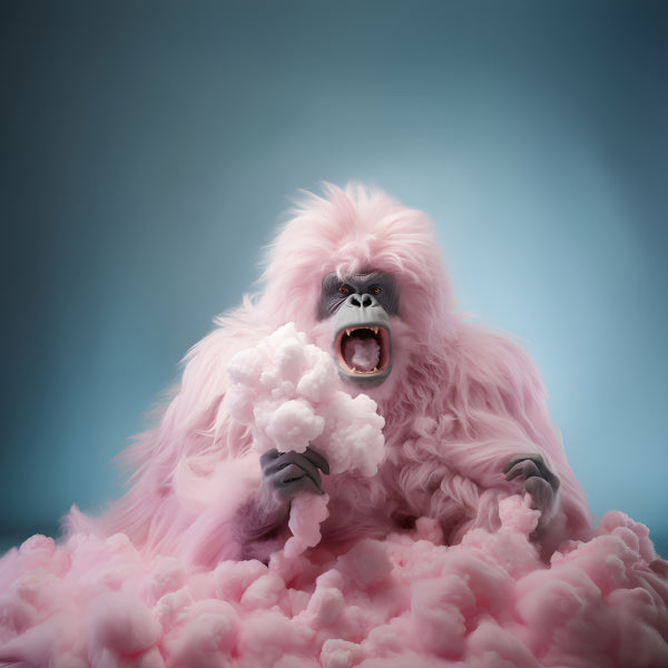 Vinyl Decal Pink Fluffy Primate Figurine Decorative Art Piece (Unique Design, High Quality Material