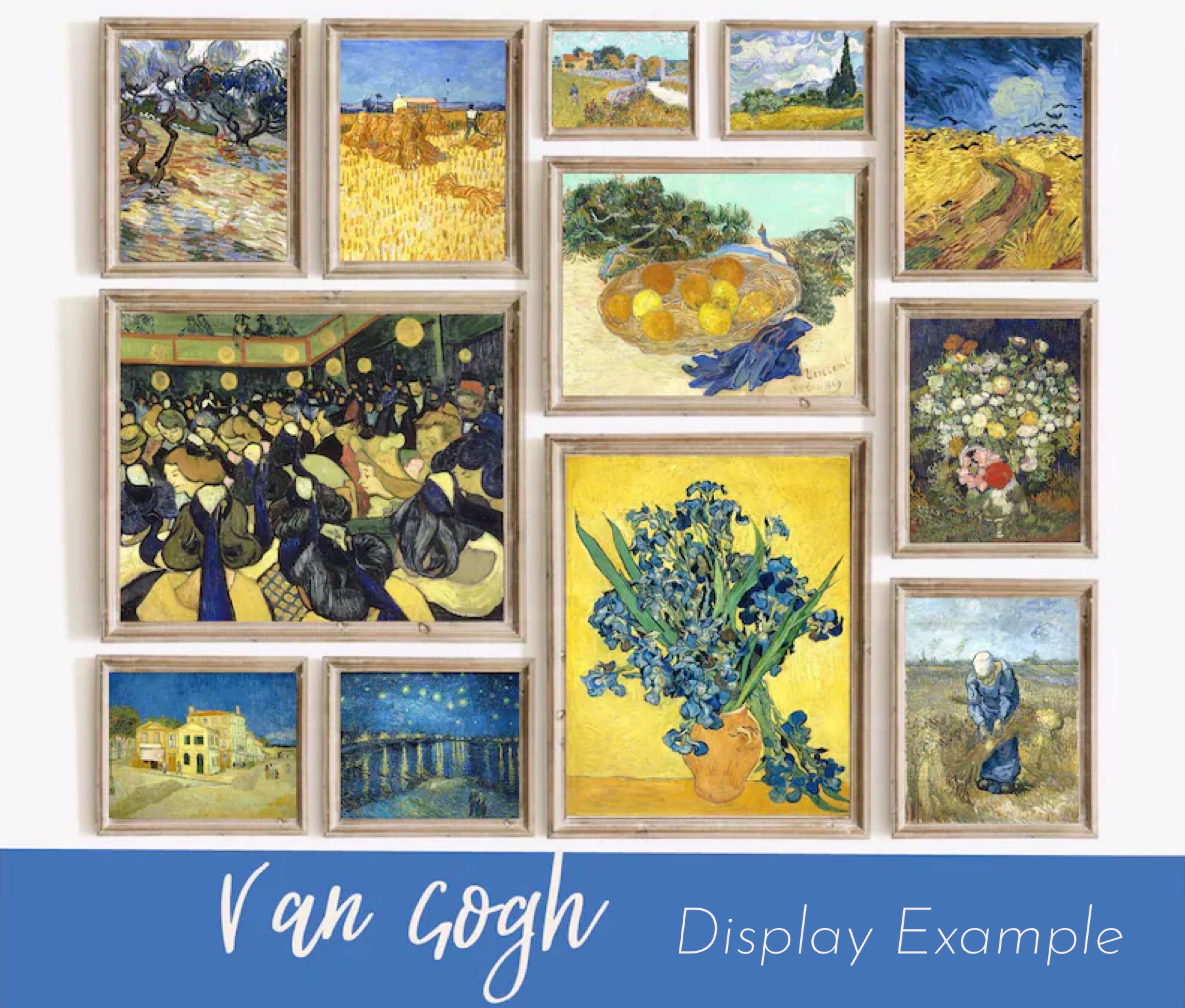 Vinyl Decal, Classic Impressionist Landscape and Floral Wall Art Prints Collection, Aesthetic Vintag