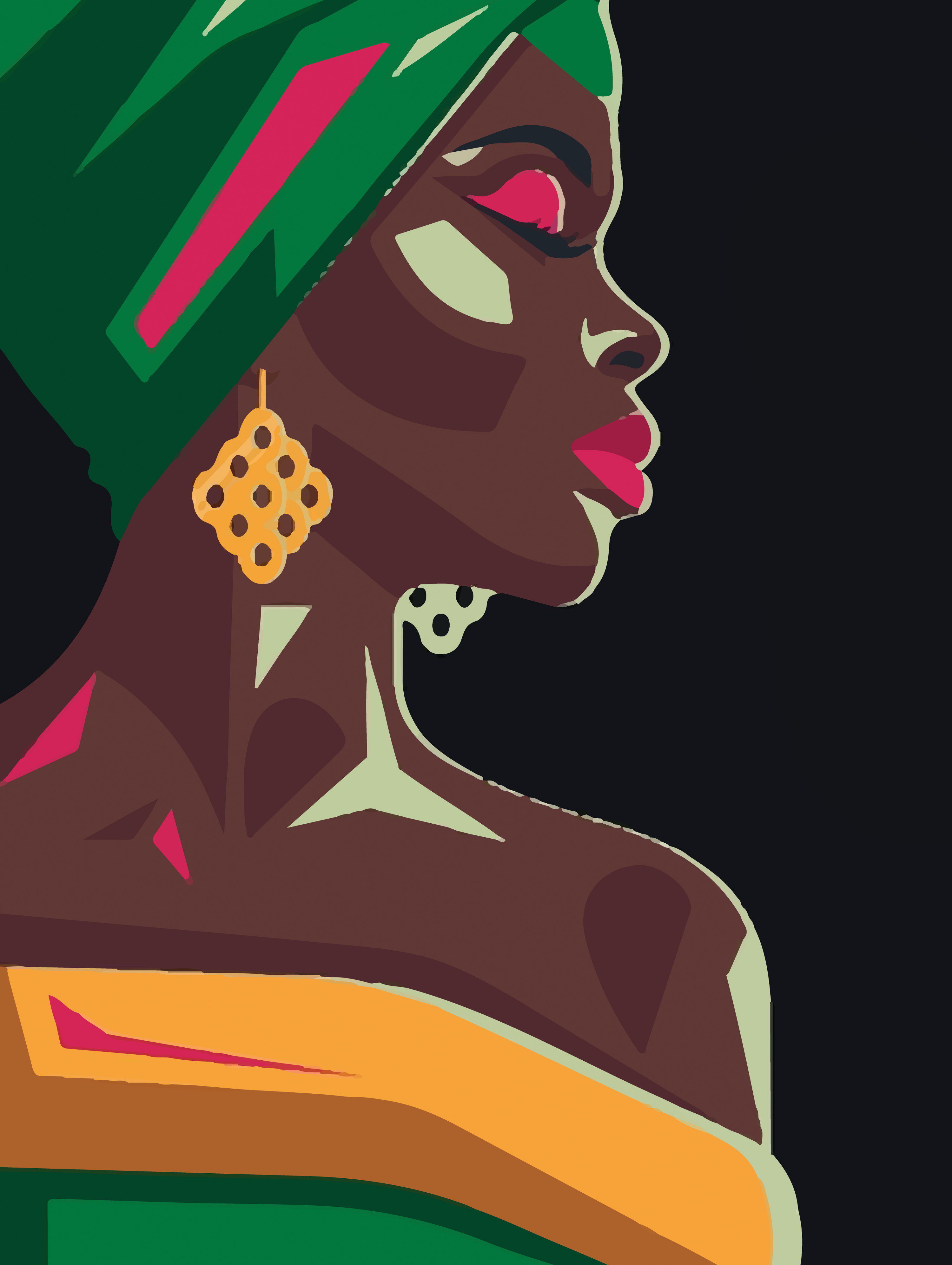 Vinyl Decal, Beautiful Black African Woman Potrait (5" x 7")