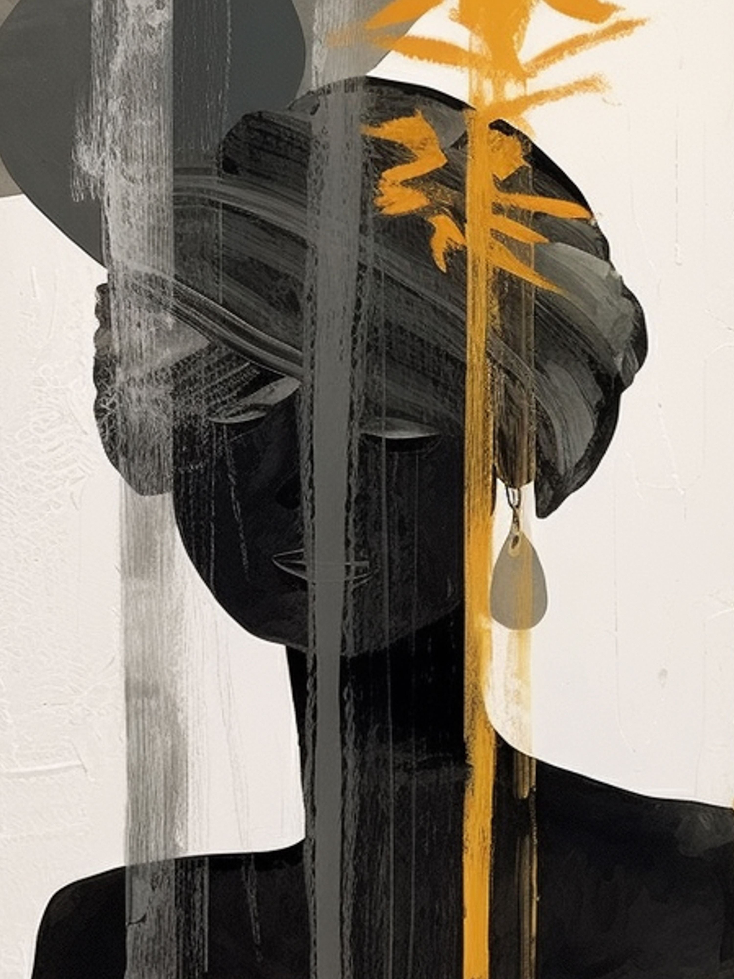 Vinyl Decal, Abstract Black Figure Art (5" x 7")