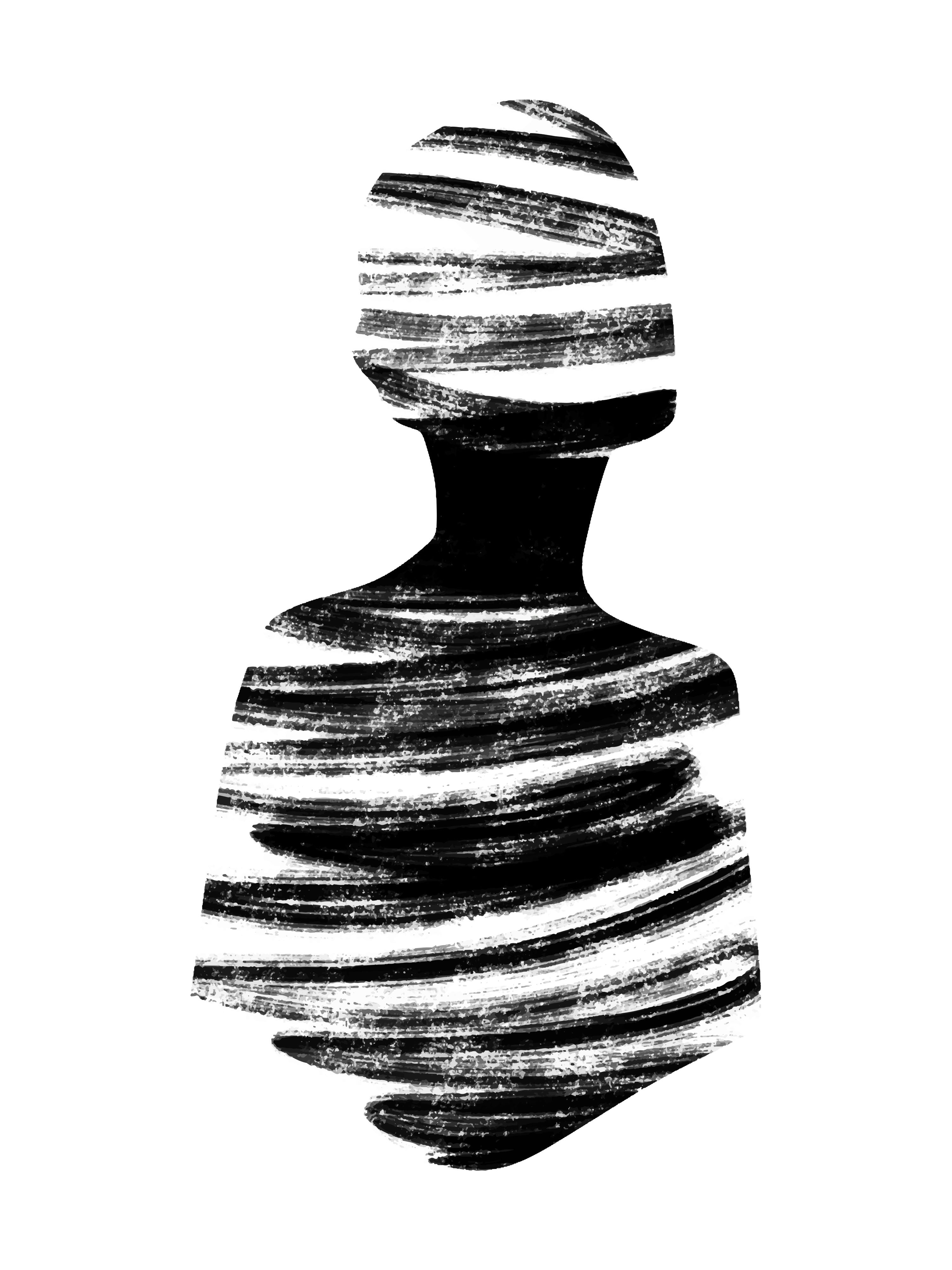 Vinyl Decal, Black And White Abstract Art (5" x 7")