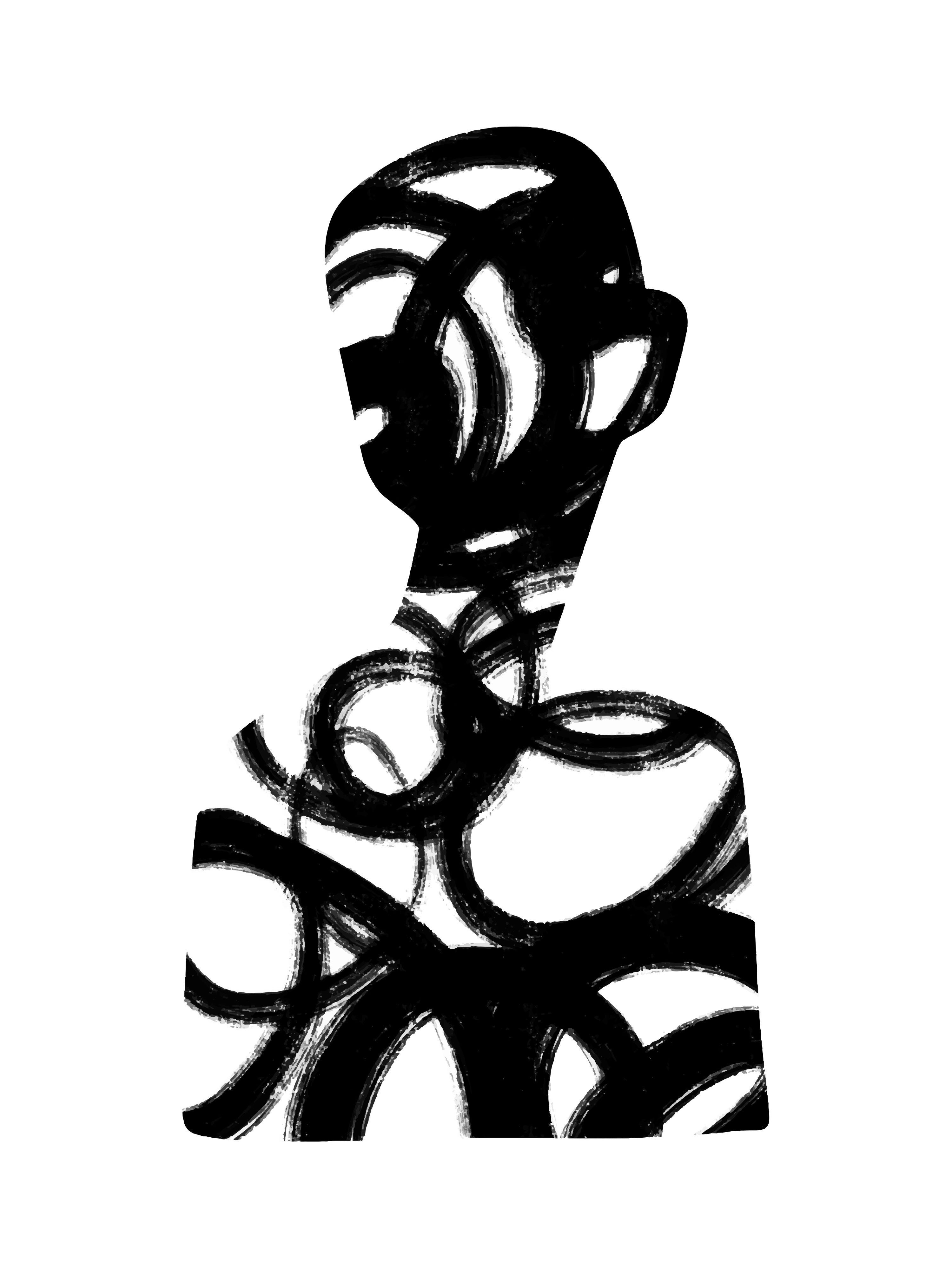 Vinyl Decal, Abstract Figurative Silhouette Art (5" x 7")