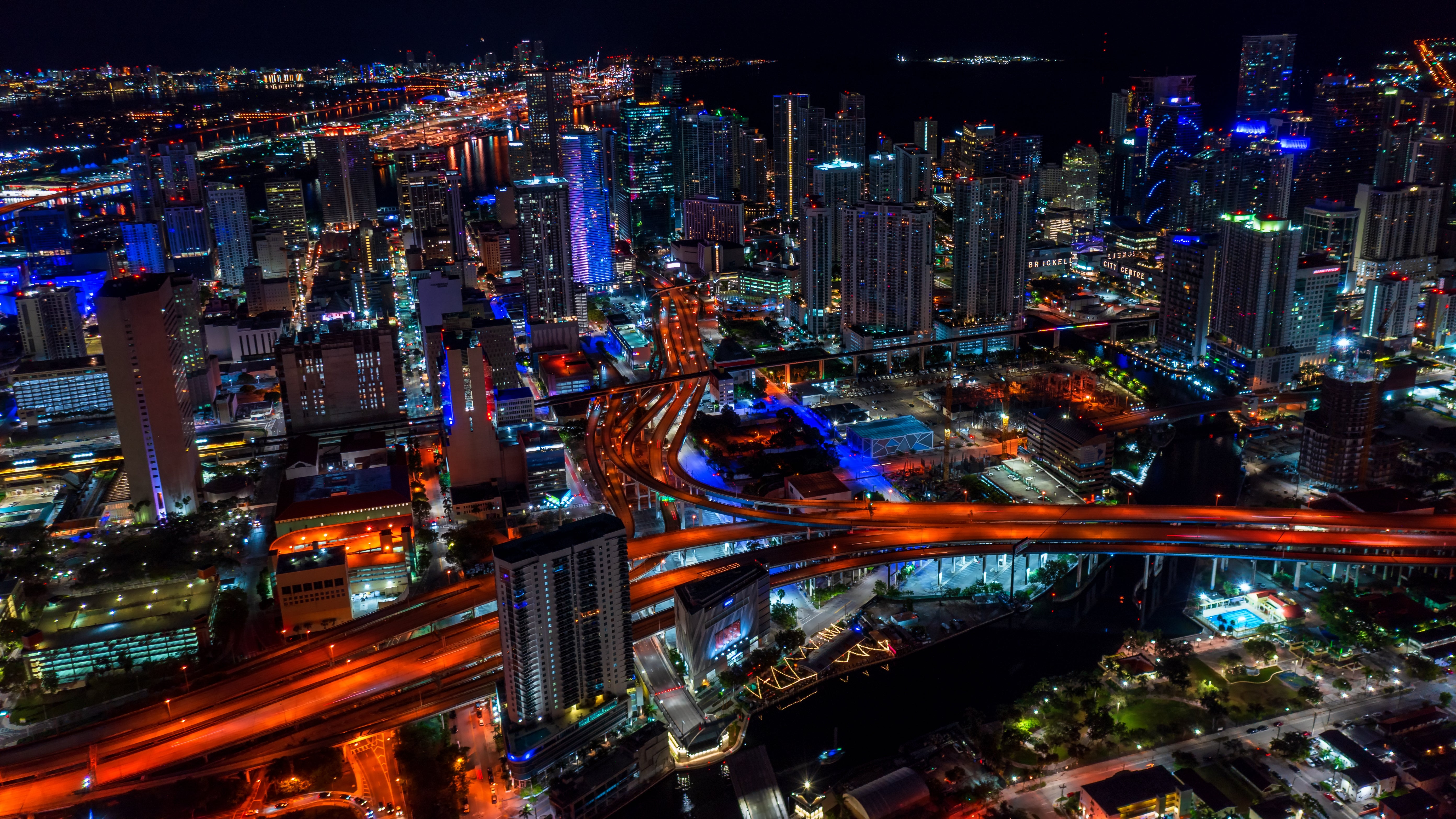 Vinyl Decal, Aerial View Of A Night Cityscape (5" x 7")