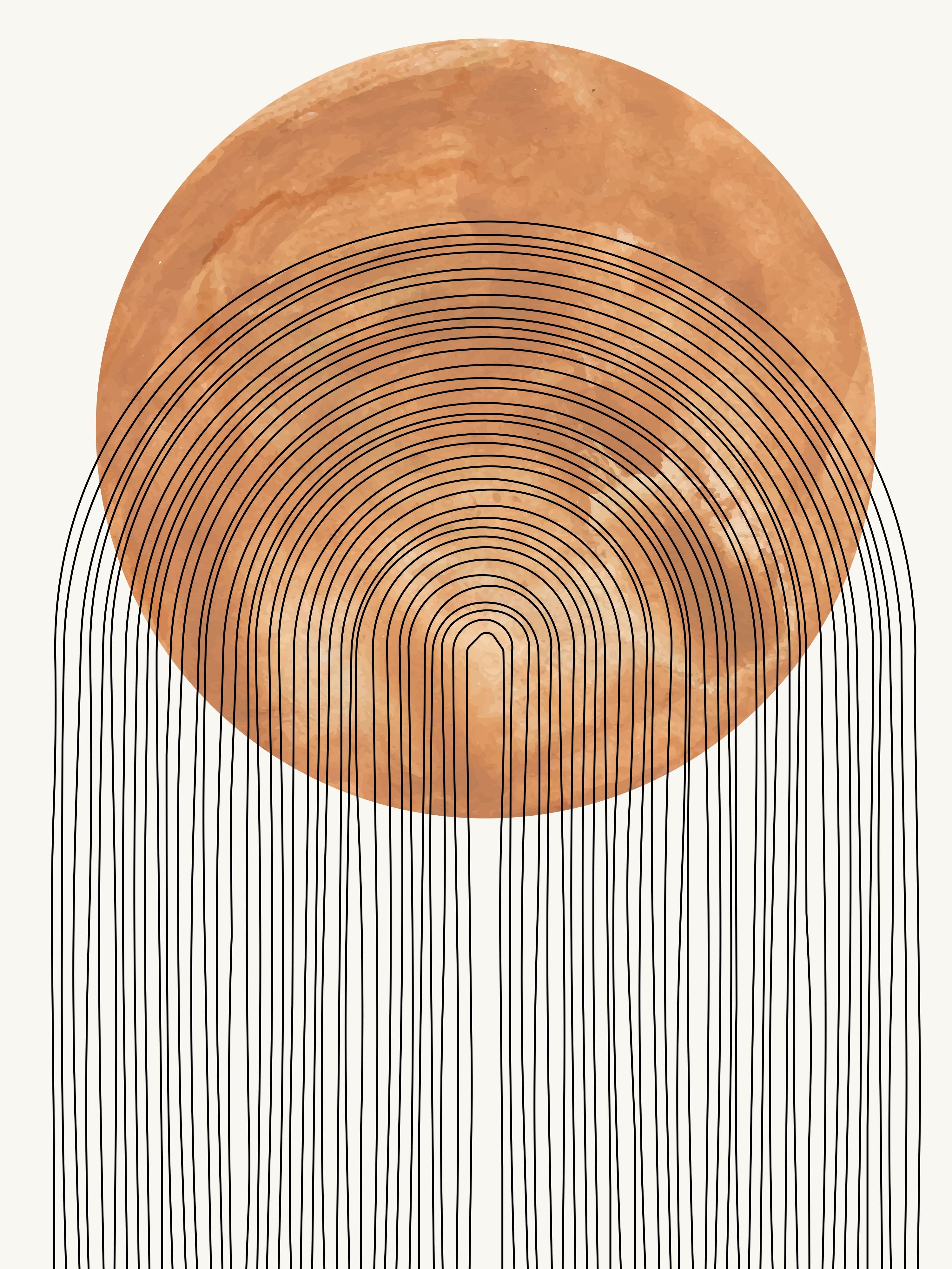 Vinyl Decal, Eclipse Drip Minimalist Art (5" x 7")
