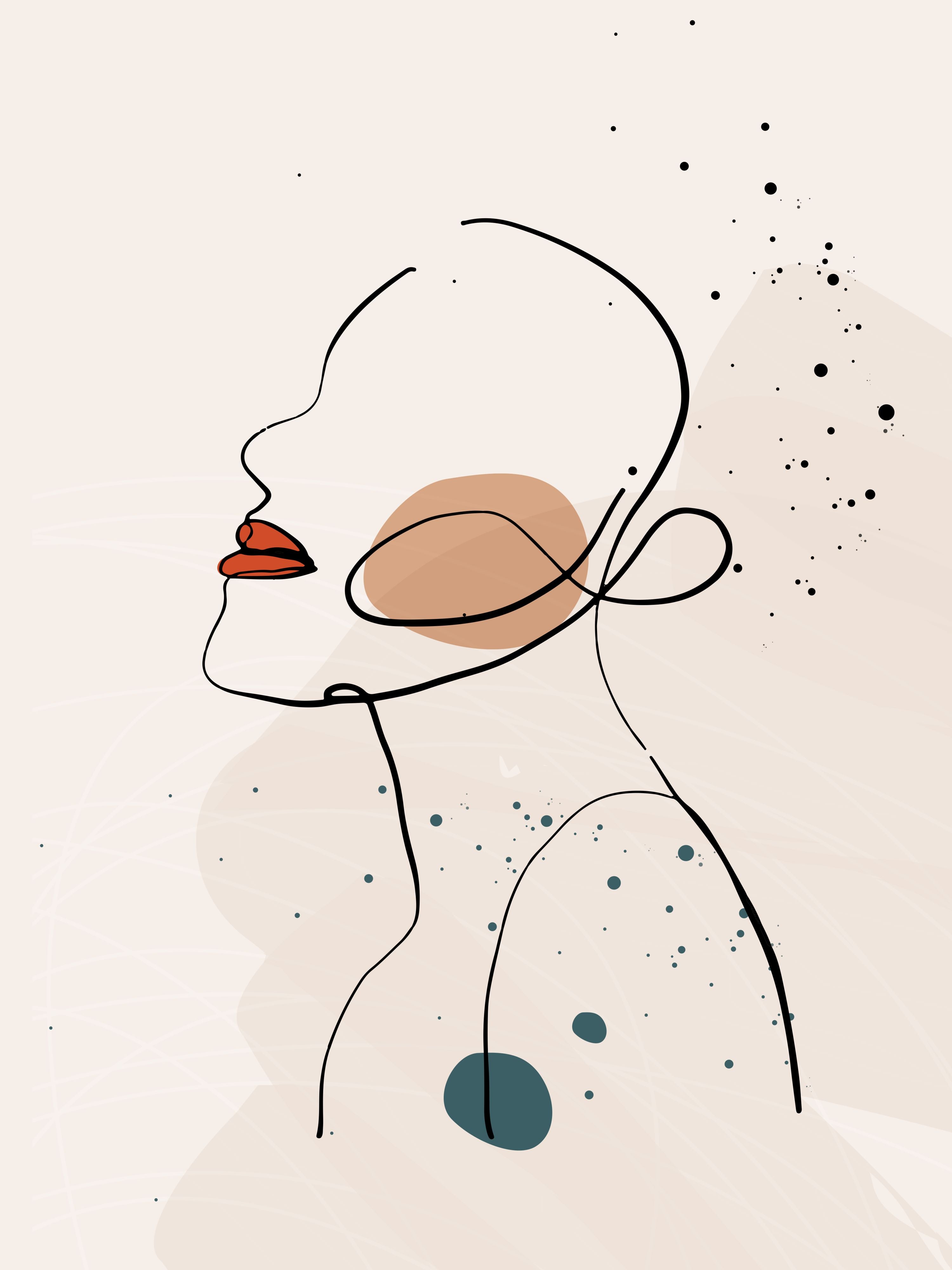 Vinyl Decal, Woman Beauty Art (5" x 7")