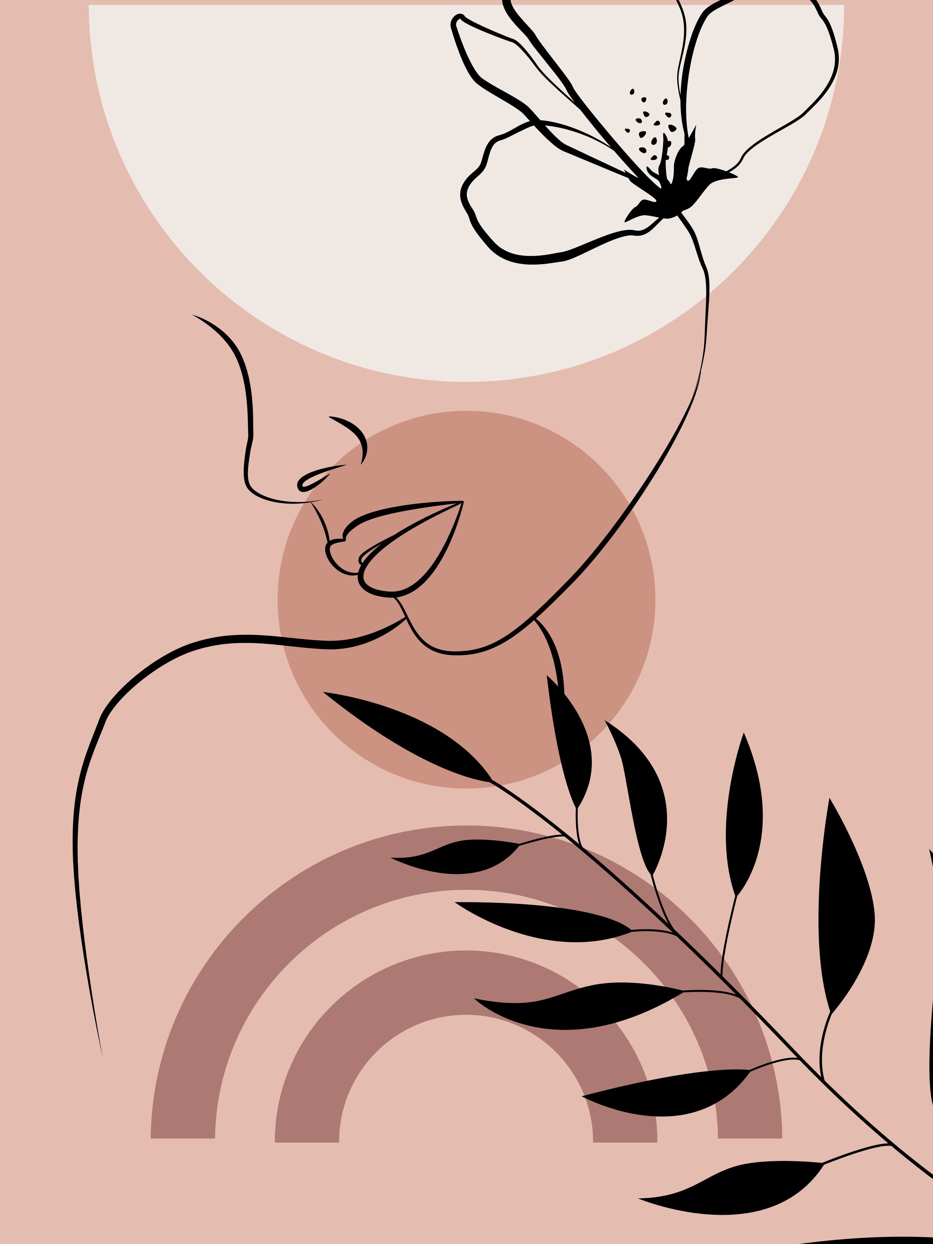 Vinyl Decal, Face in Bloom (5" x 7")
