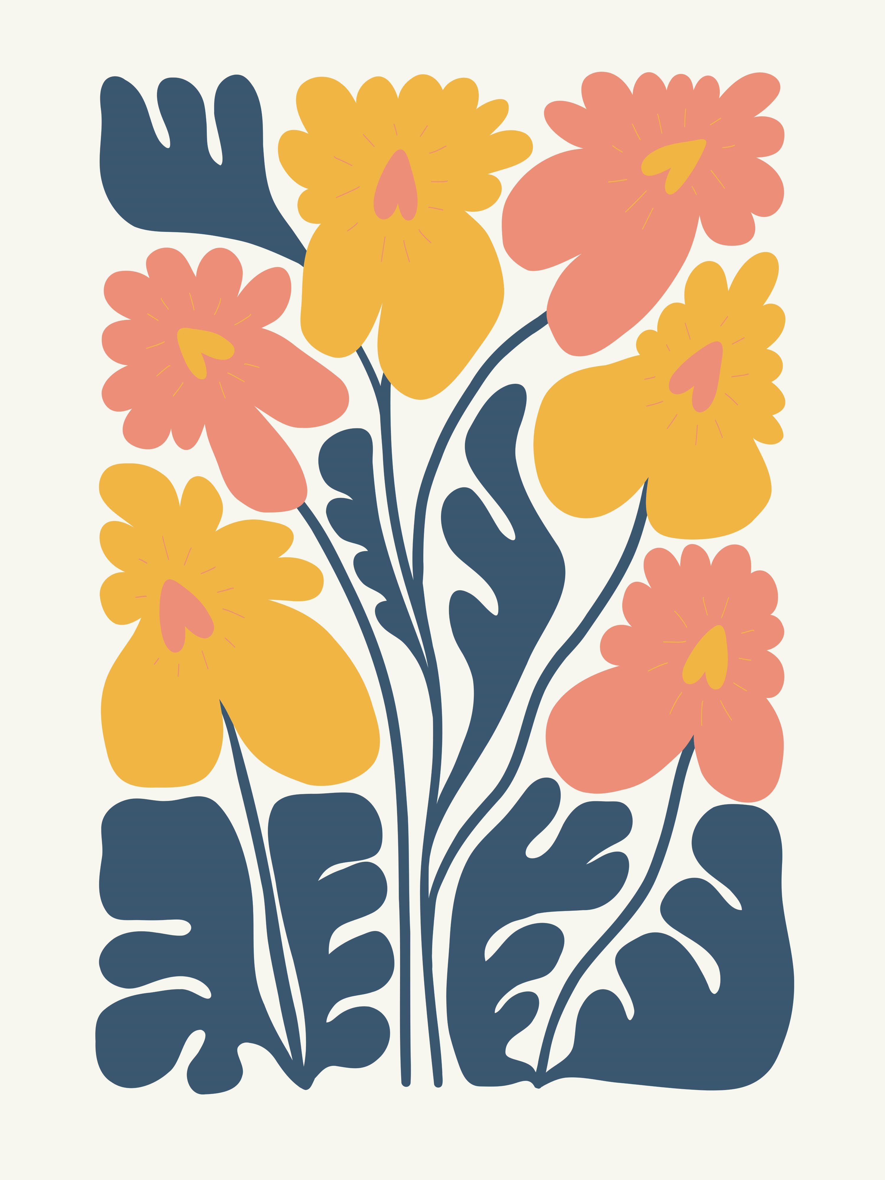 Vinyl Decal, The Teal Garden (5" x 7")