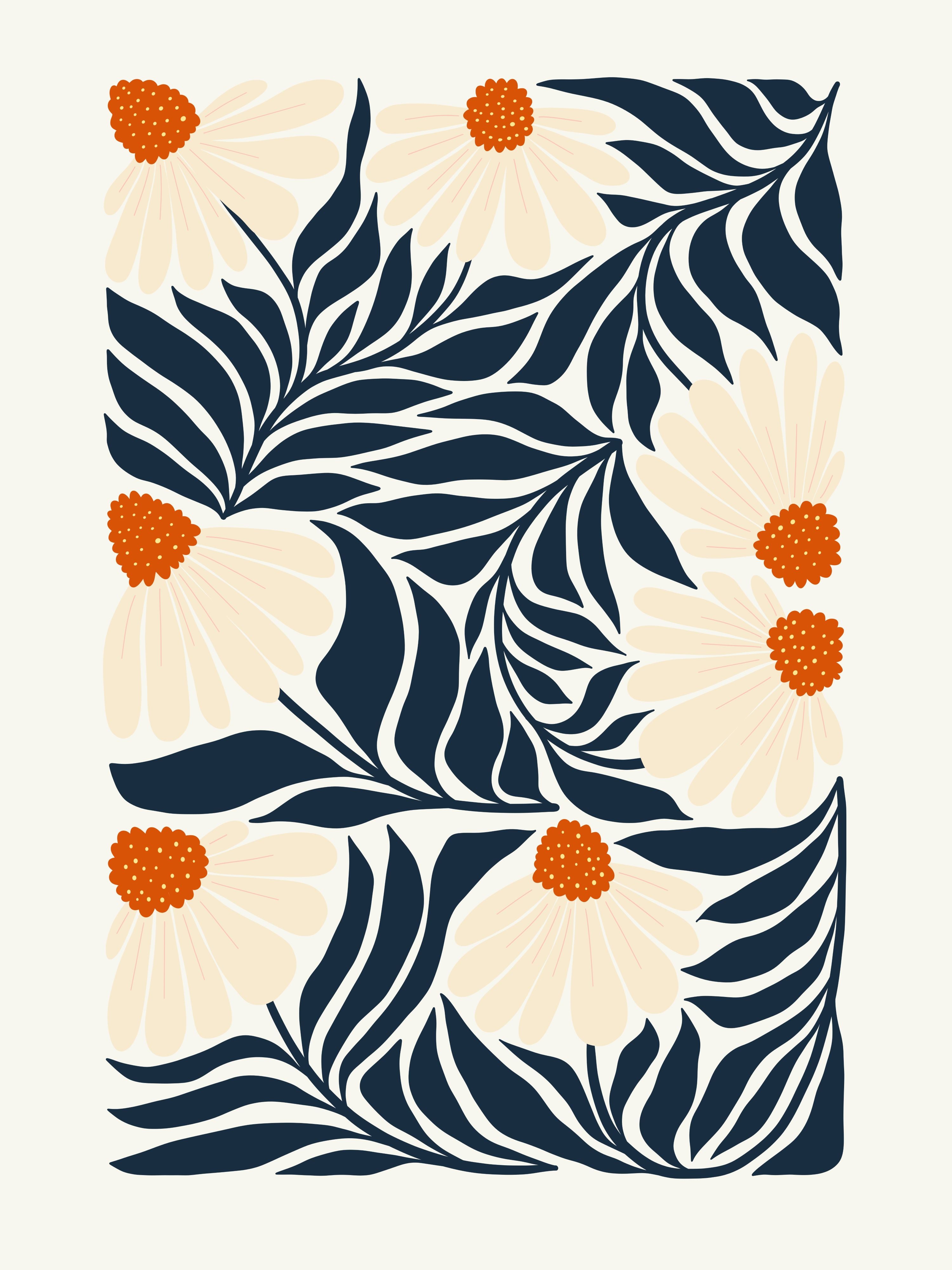 Vinyl Decal, The Blue Garden (5" x 7")