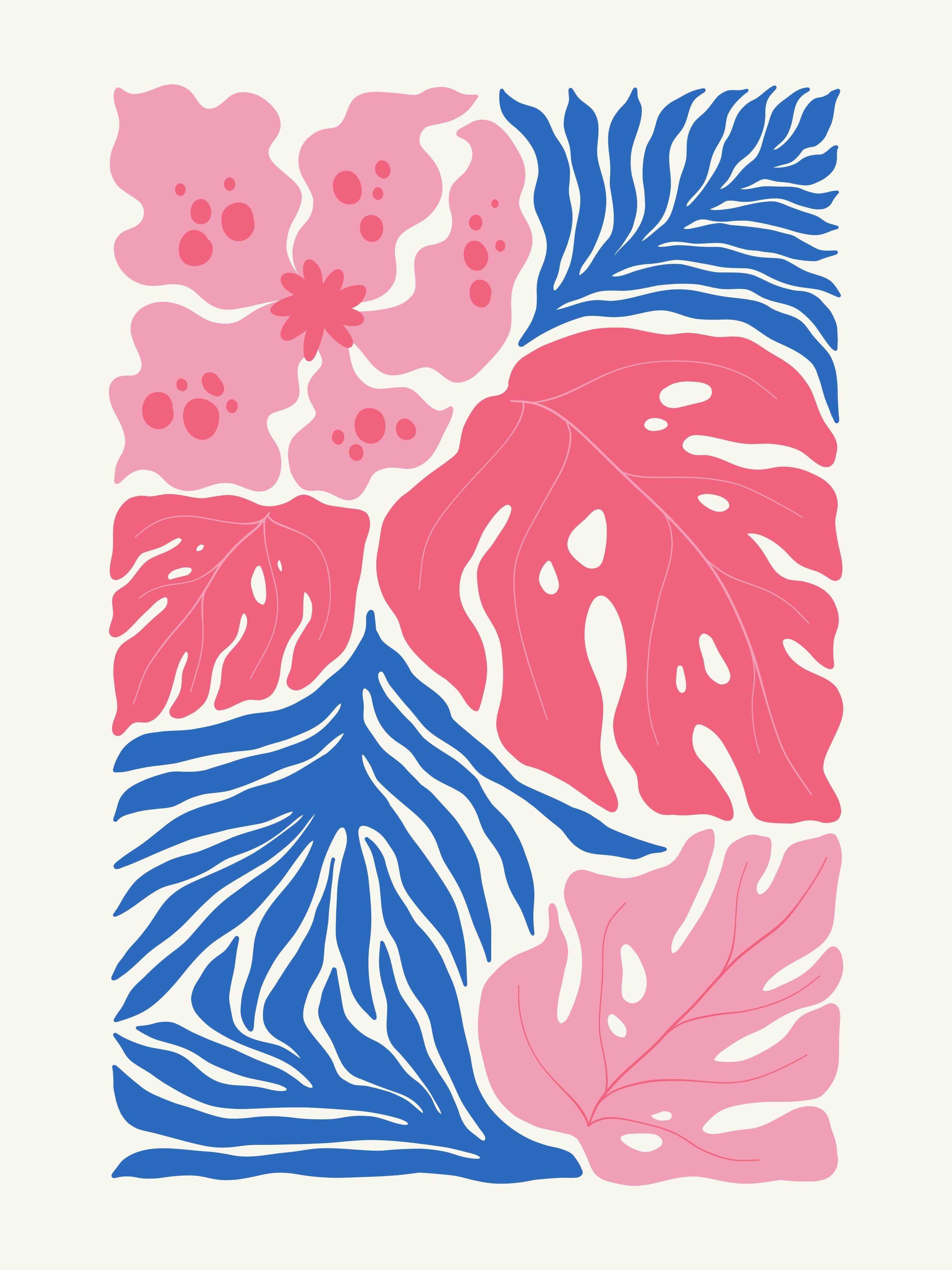 Vinyl Decal, Abstract Botanical Cutout (5" x 7")