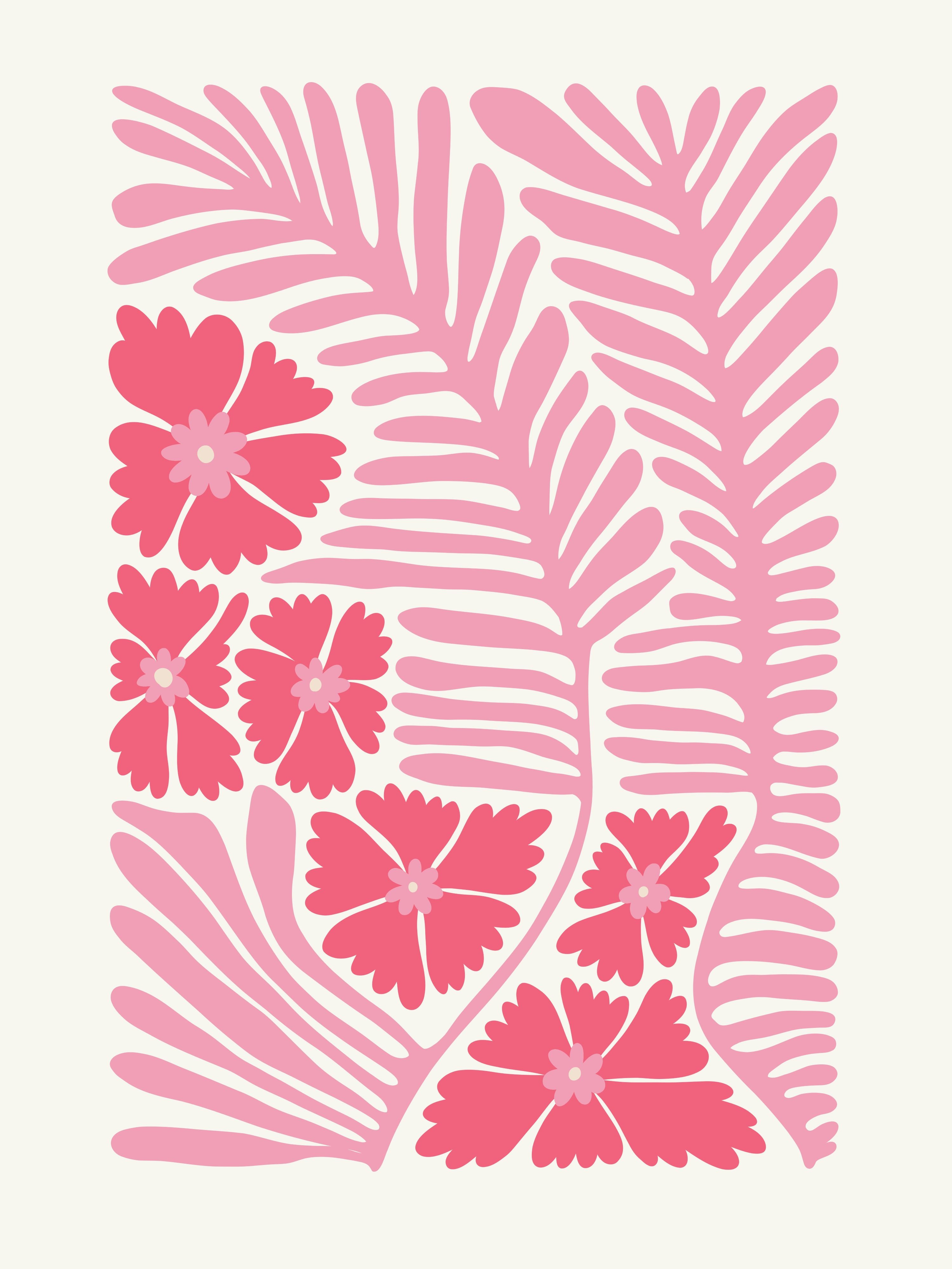 Vinyl Decal, The Pink Garden (5" x 7")