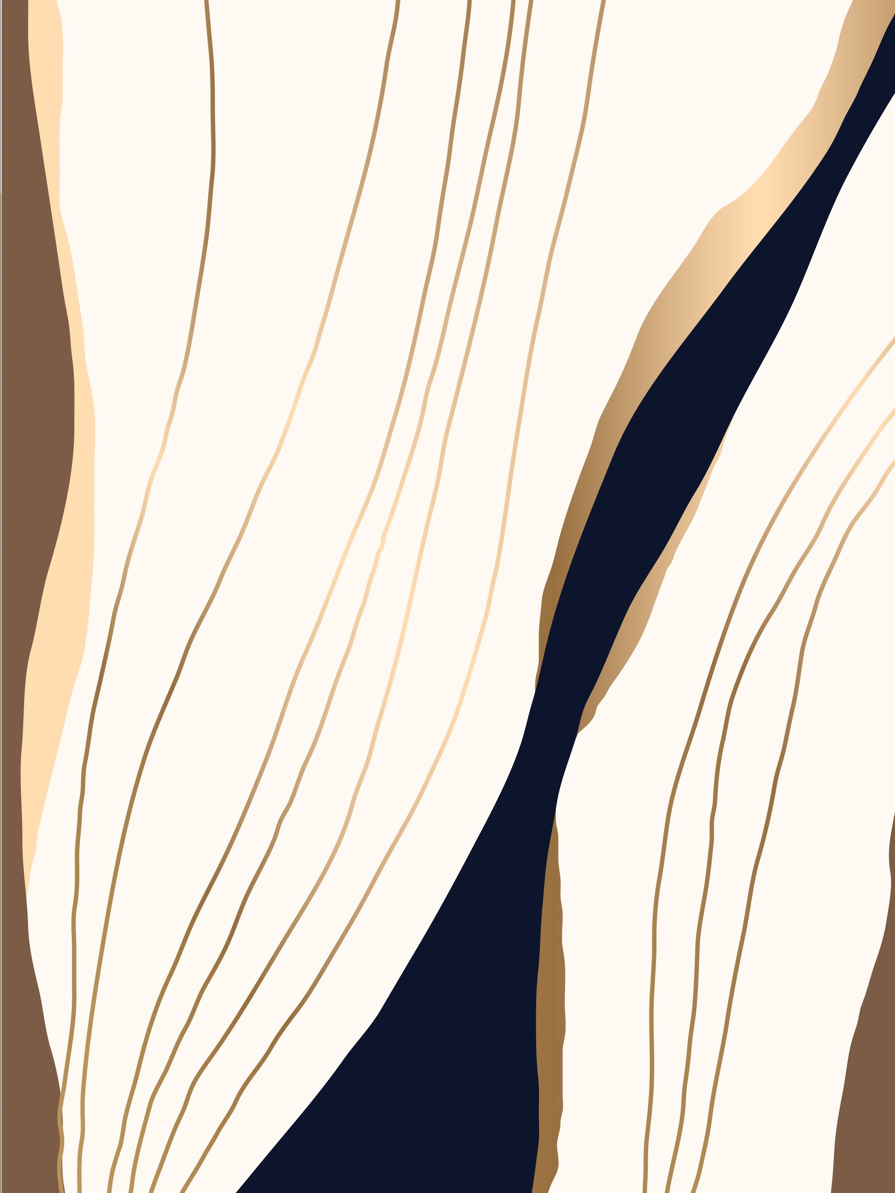 Vinyl Decal, Golden Abstract Wave (5" x 7")