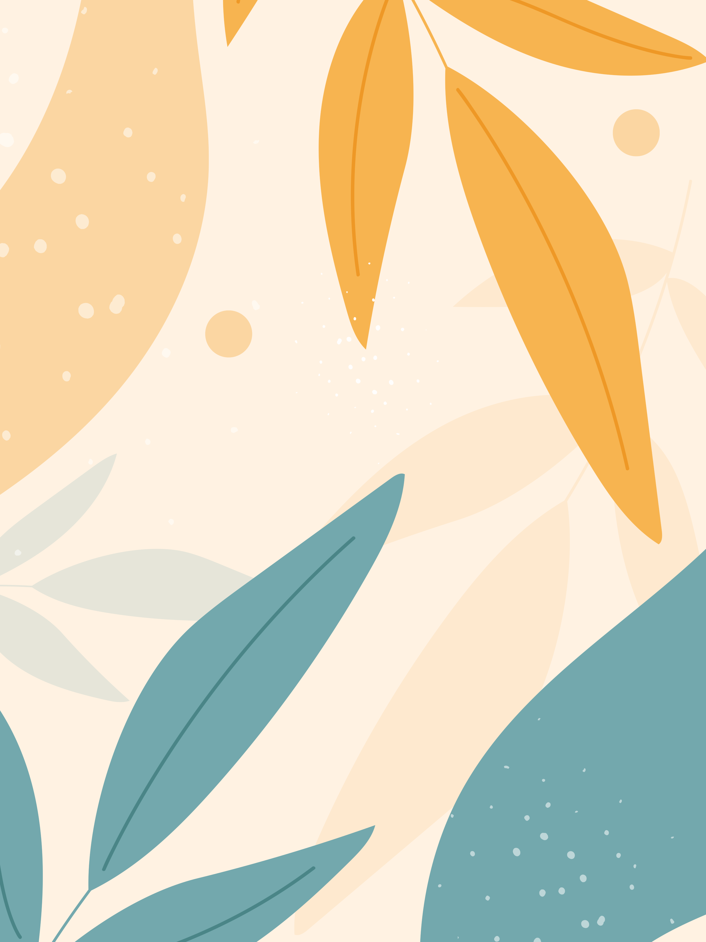 Vinyl Decal, Abstract Plant Pattern (5" x 7")