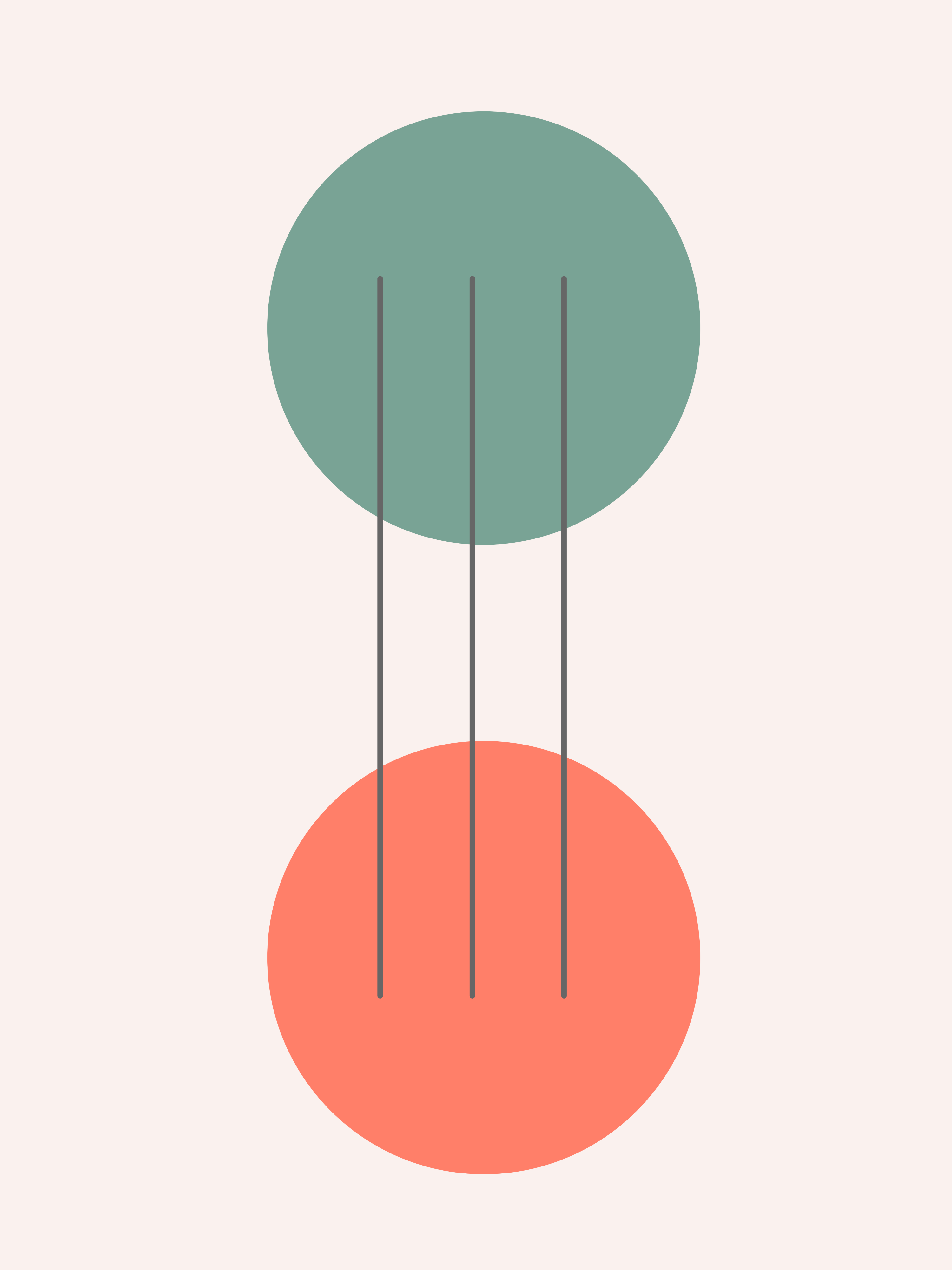 Vinyl Decal, Two Colored Circles (5" x 7")
