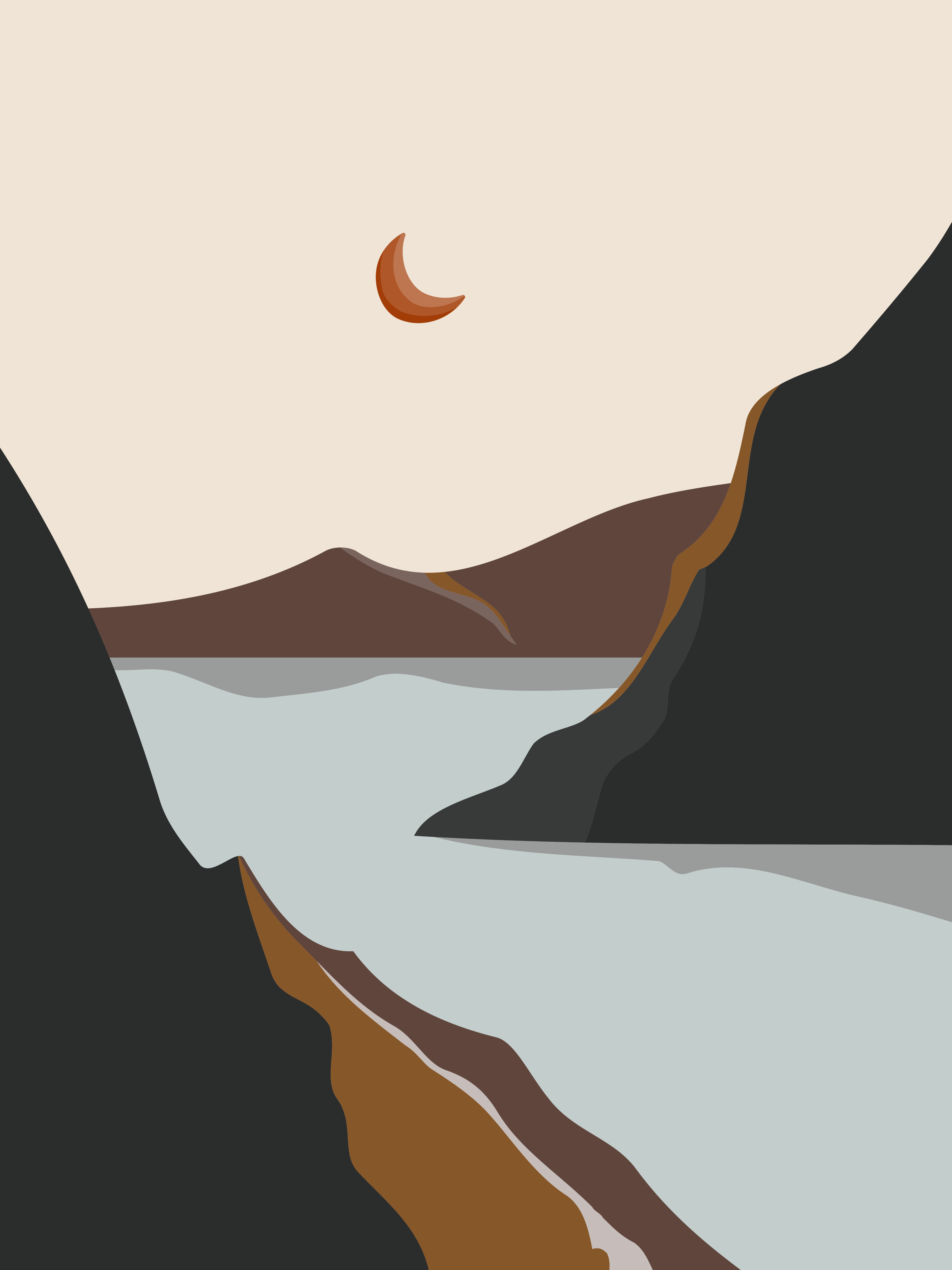 Vinyl Decal, Moon Over The Water (5" x 7")