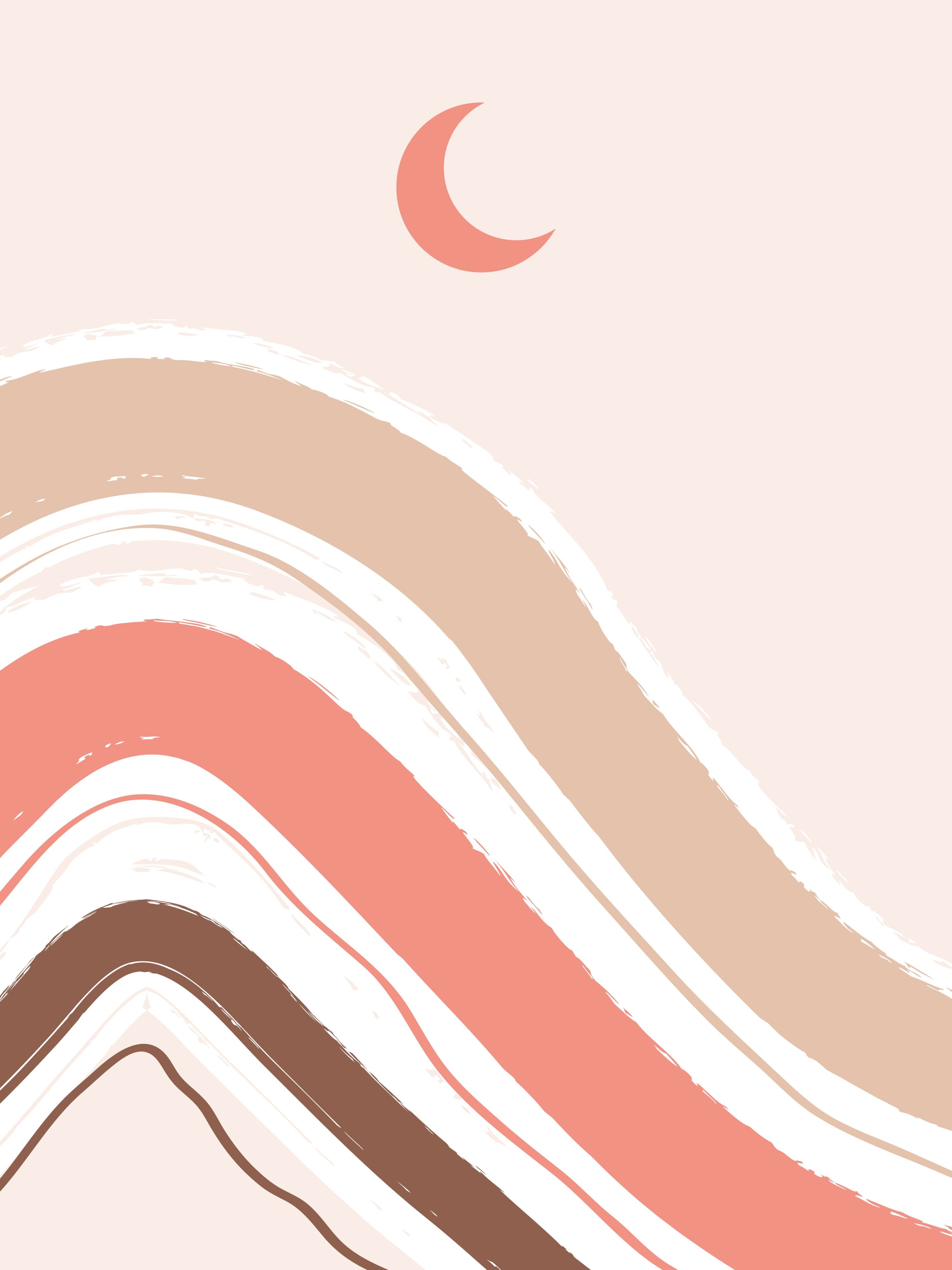 Vinyl Decal, Earthy Tones Illustration (5" x 7")