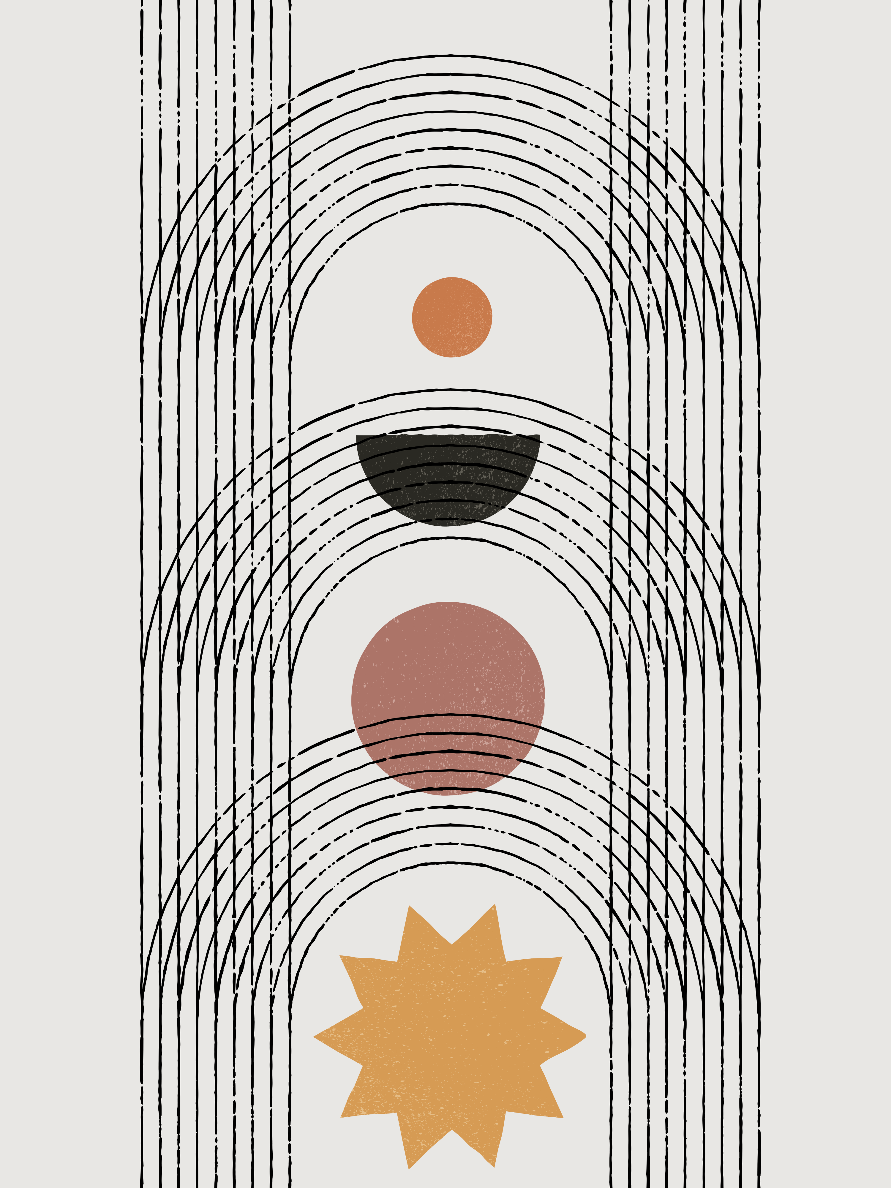 Vinyl Decal, Abstract Geometric Arches (5" x 7")