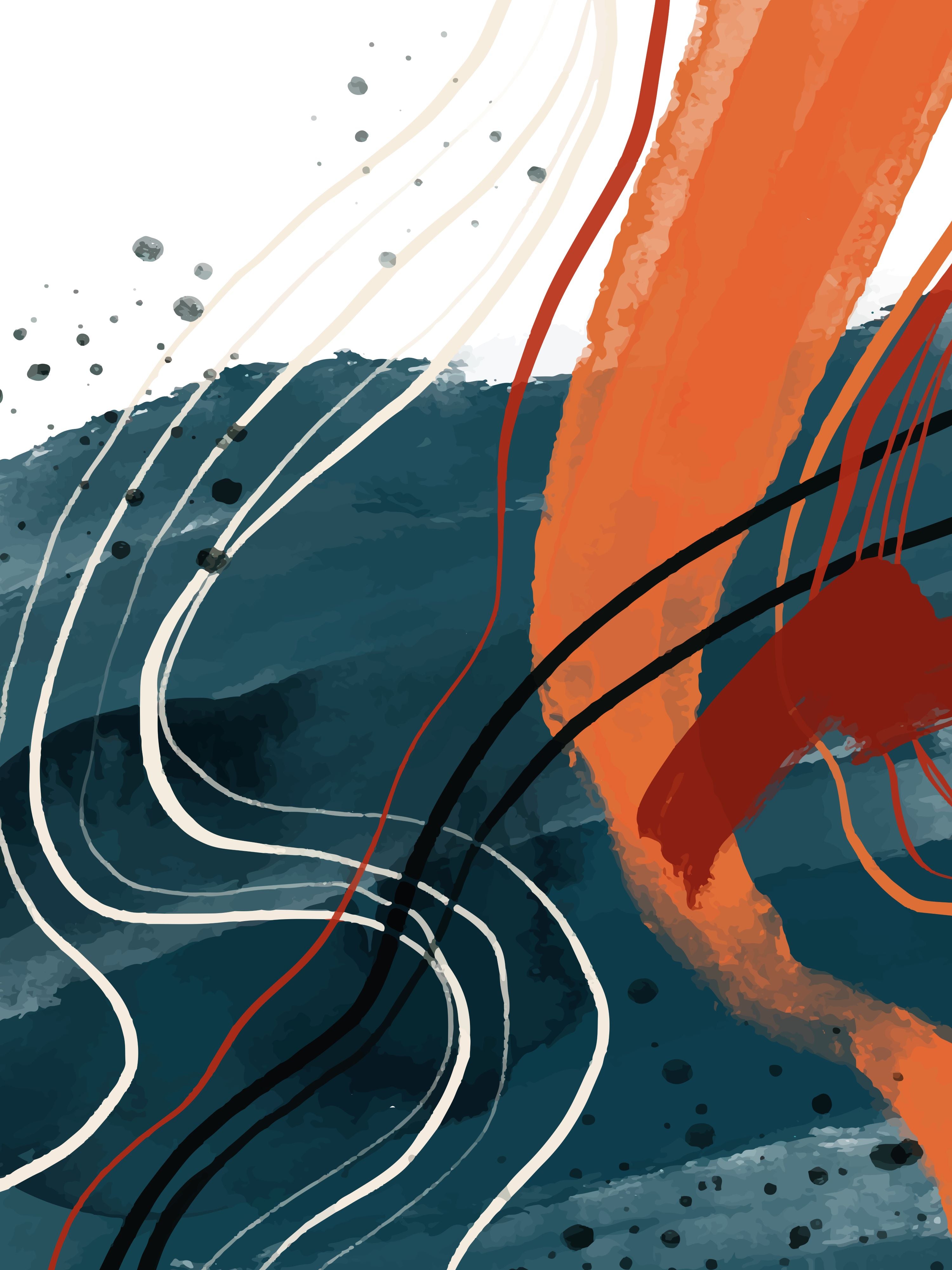 Vinyl Decal, Dynamic Brushwork Art.. (5" x 7")