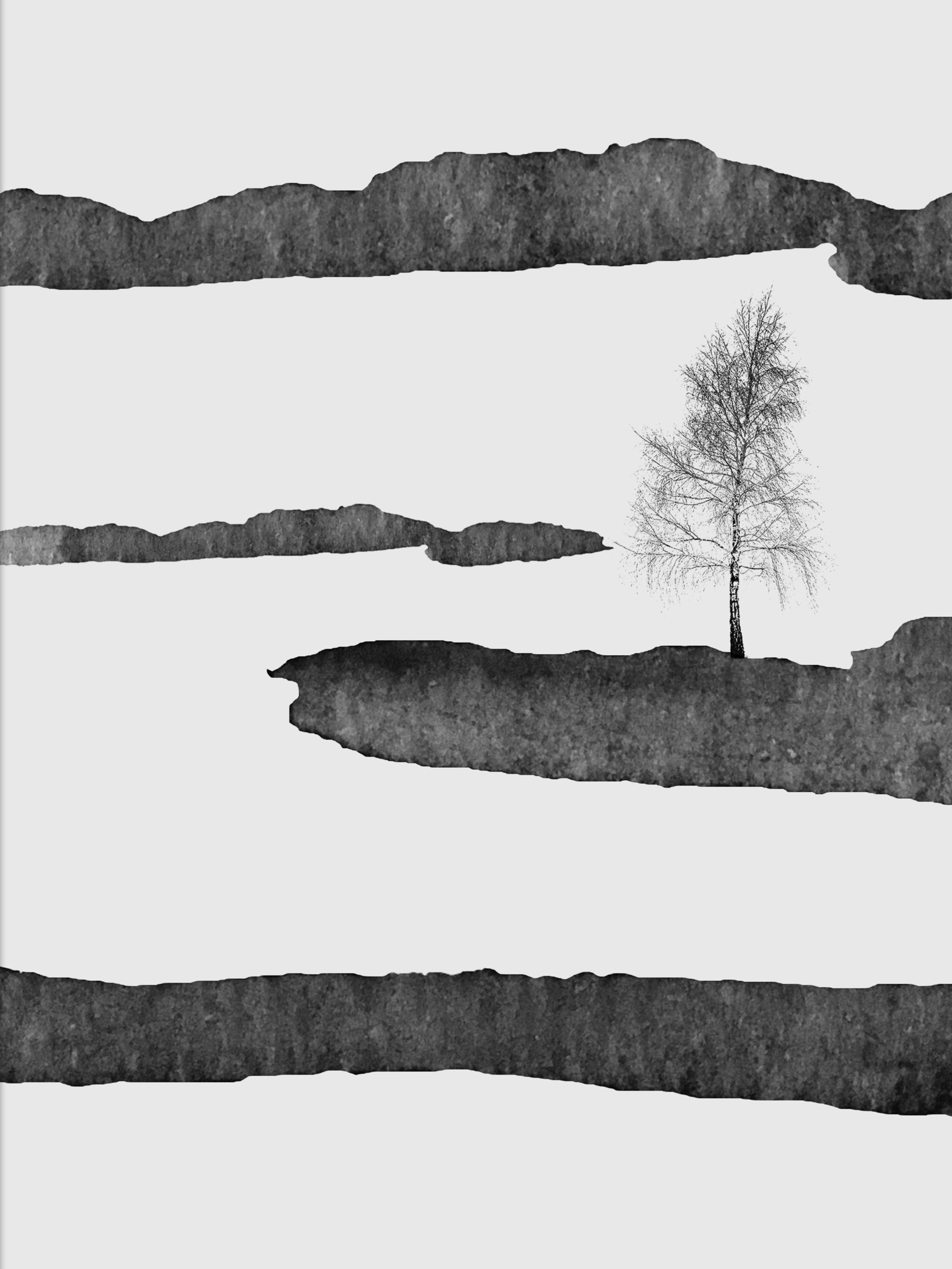 Vinyl Decal, Minimalist Winter Landscape (5" x 7")