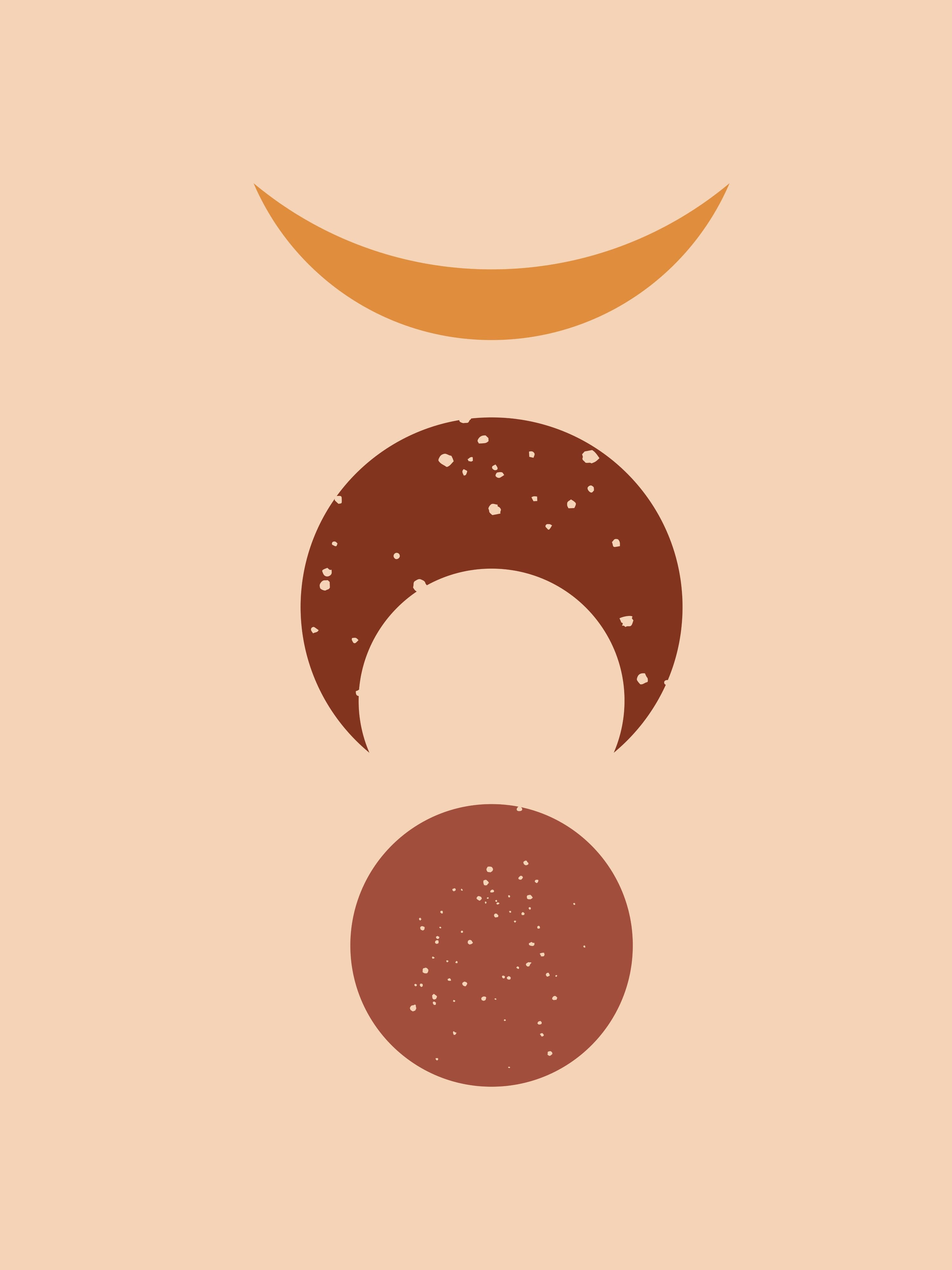 Vinyl Decal, Abstract Moon Phases.. (5" x 7")