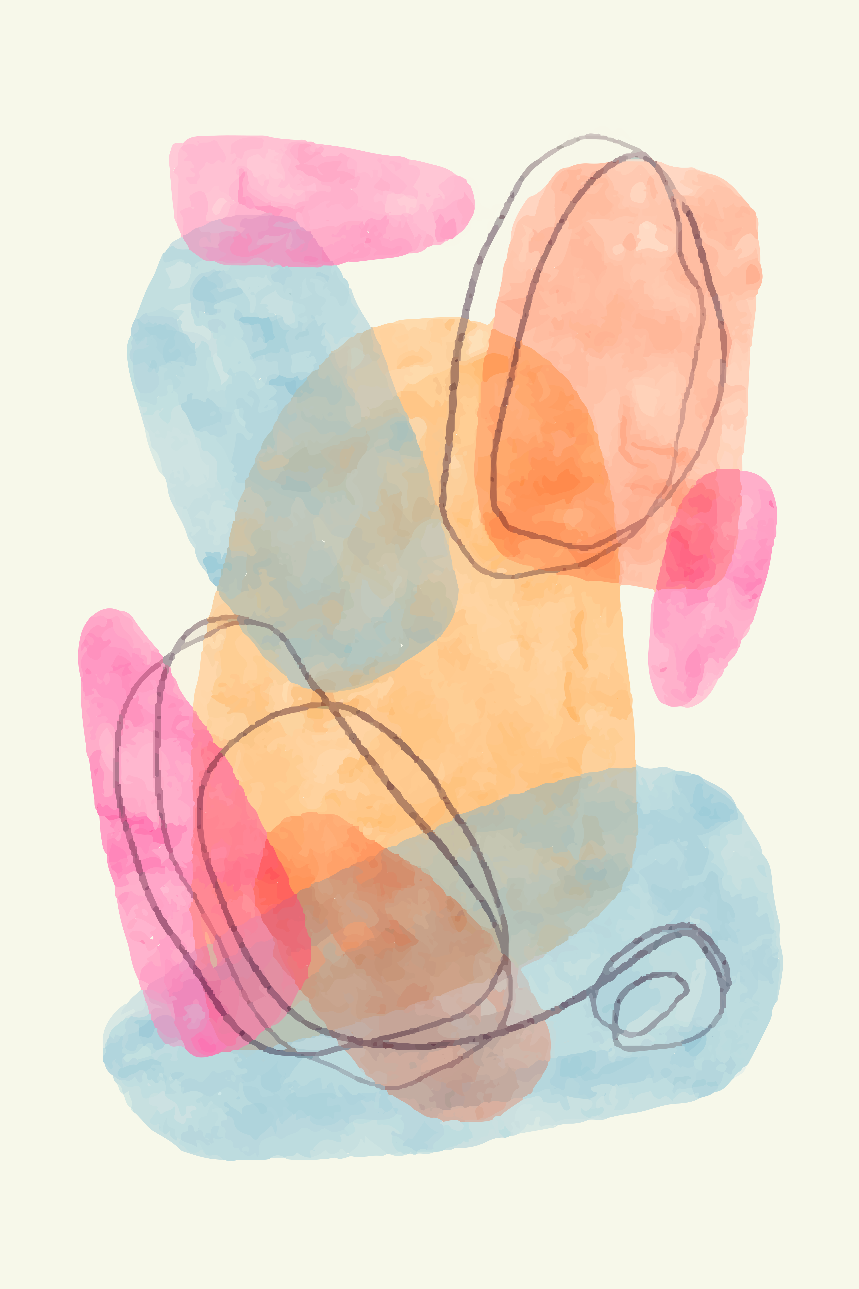 Vinyl Decal, Modern Blob Art (5" x 7")