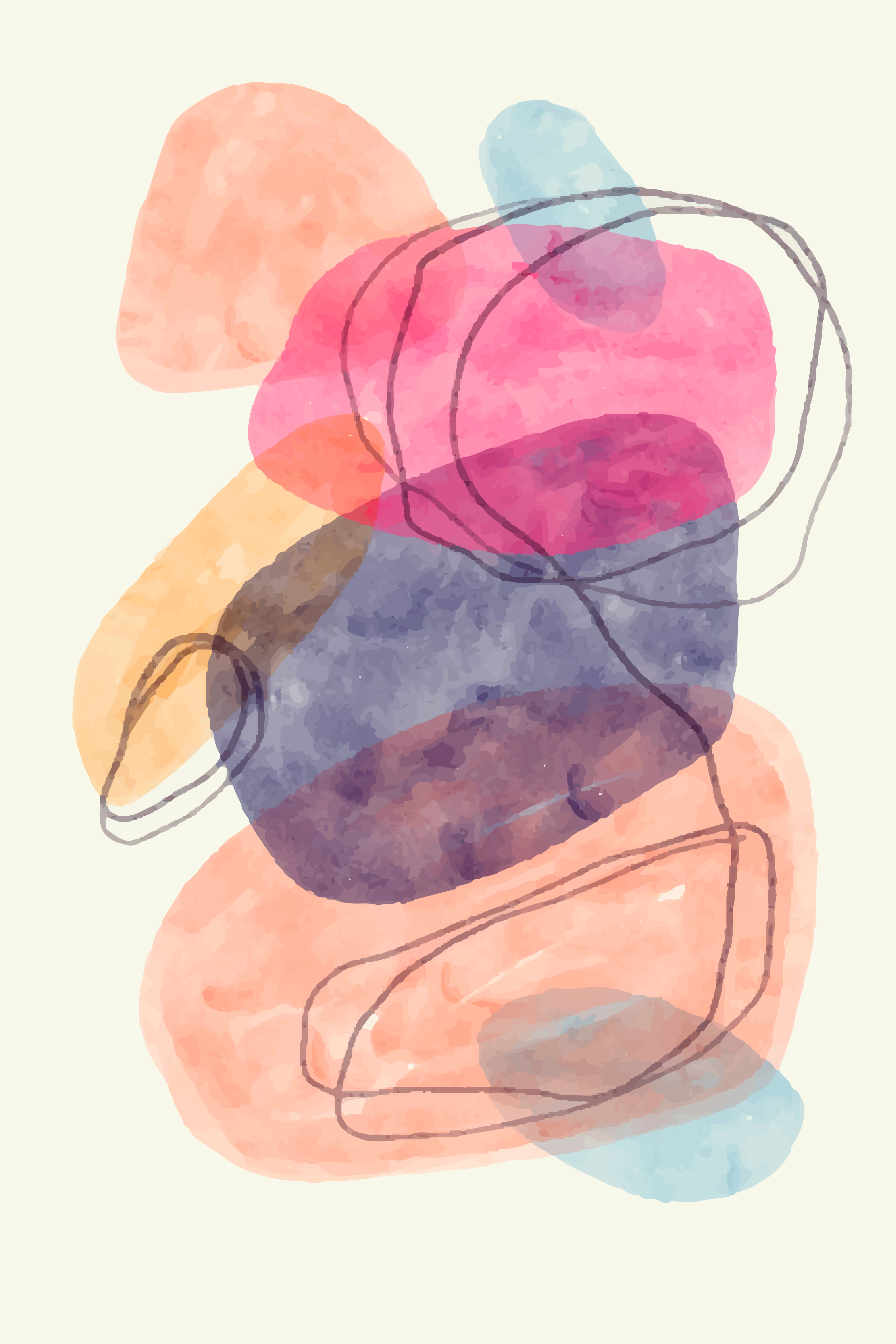 Vinyl Decal, Modern Blob Art.. (5" x 7")