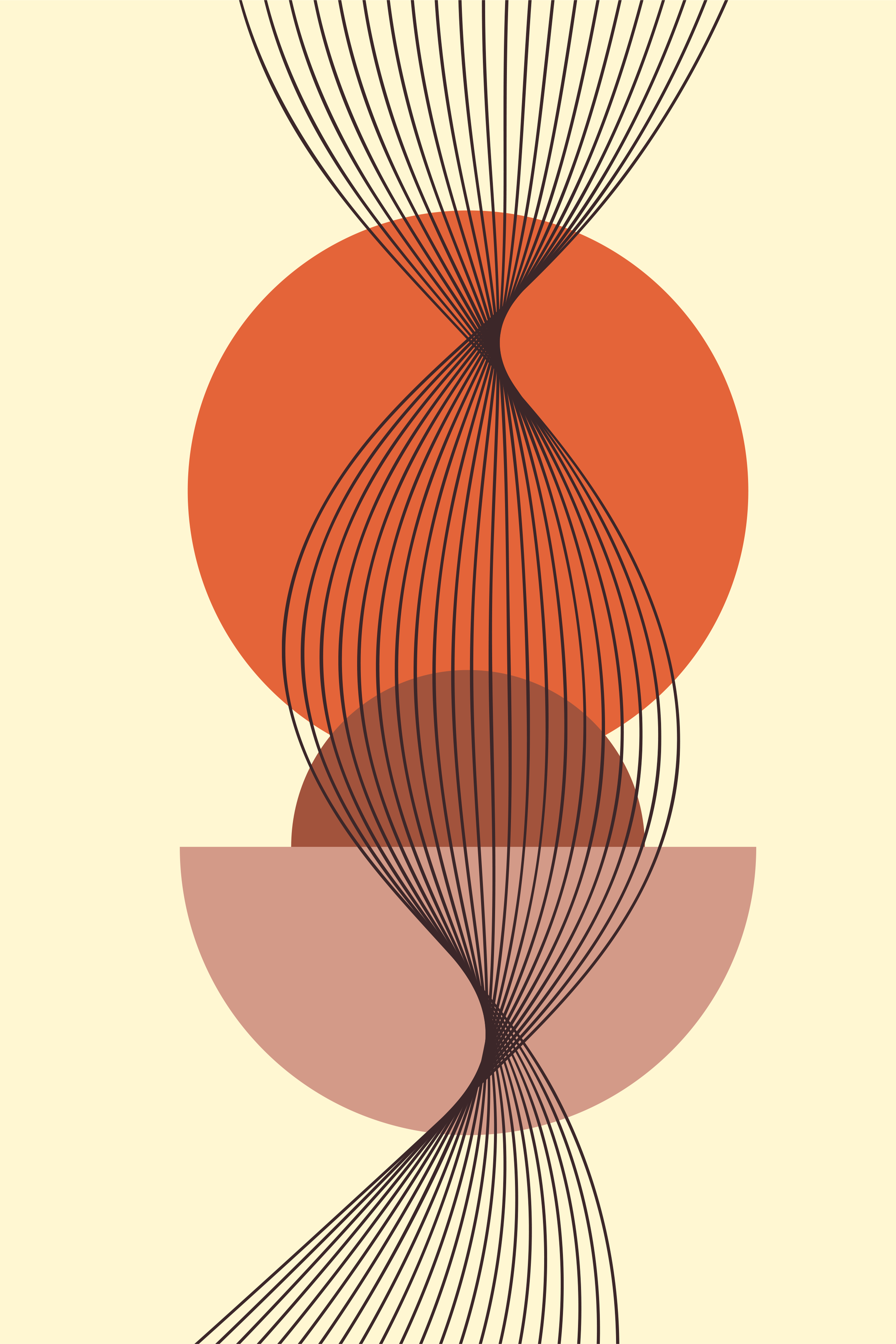 Vinyl Decal, Abstract Geometric Circles.. (5" x 7")