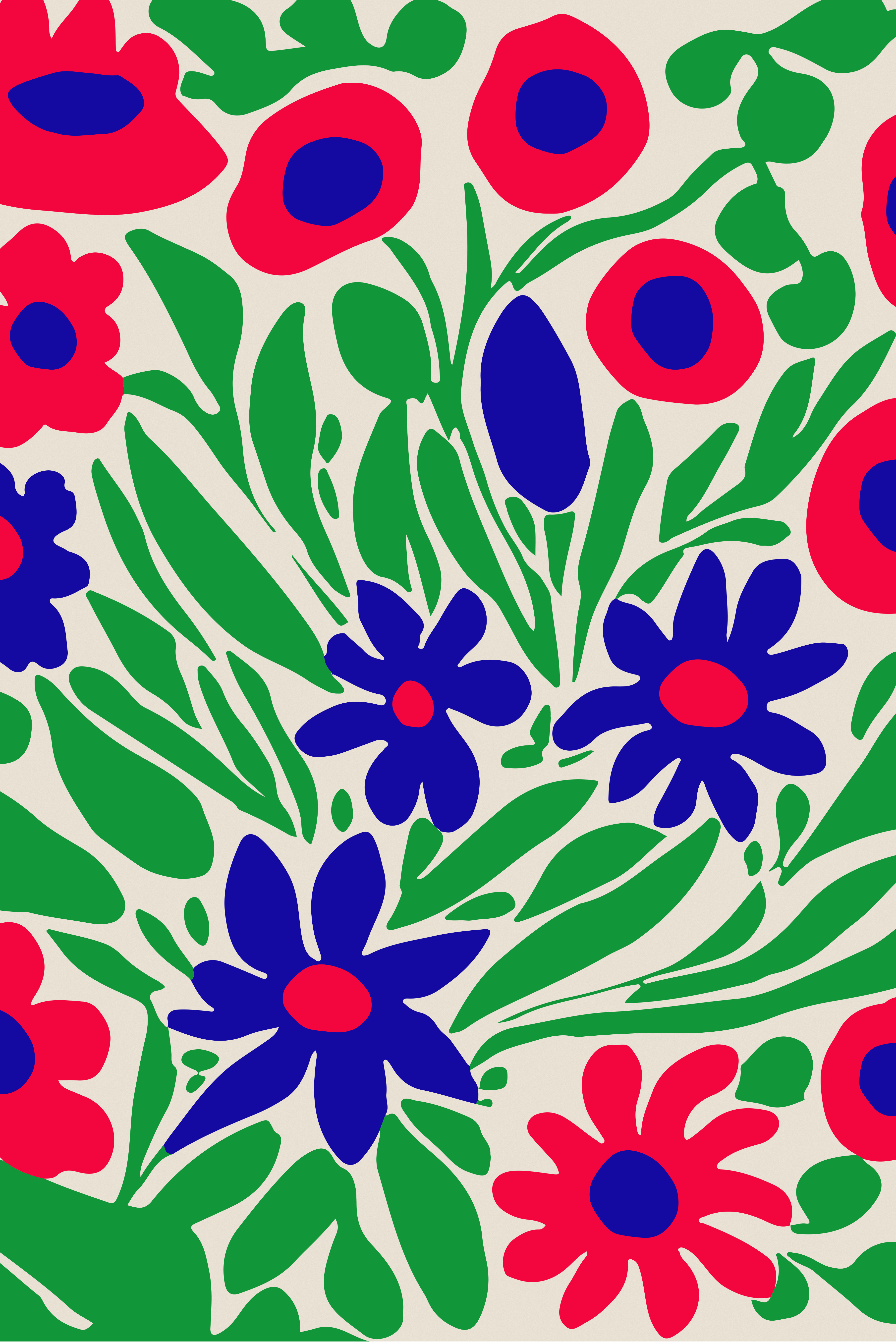 Vinyl Decal, Abstract Floral Illustration. (5" x 7")