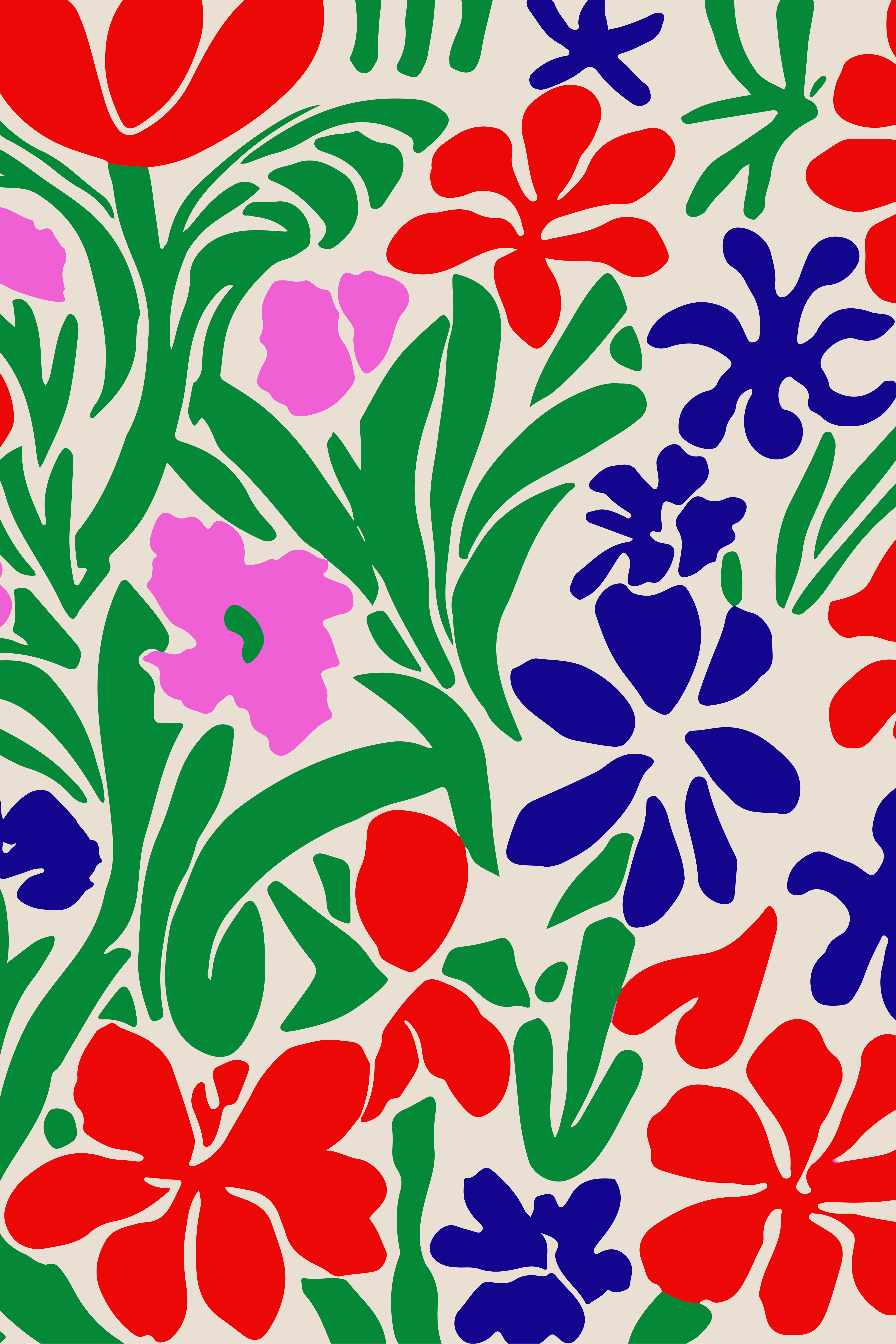 Vinyl Decal, Abstract Floral Illustration.. (5" x 7")