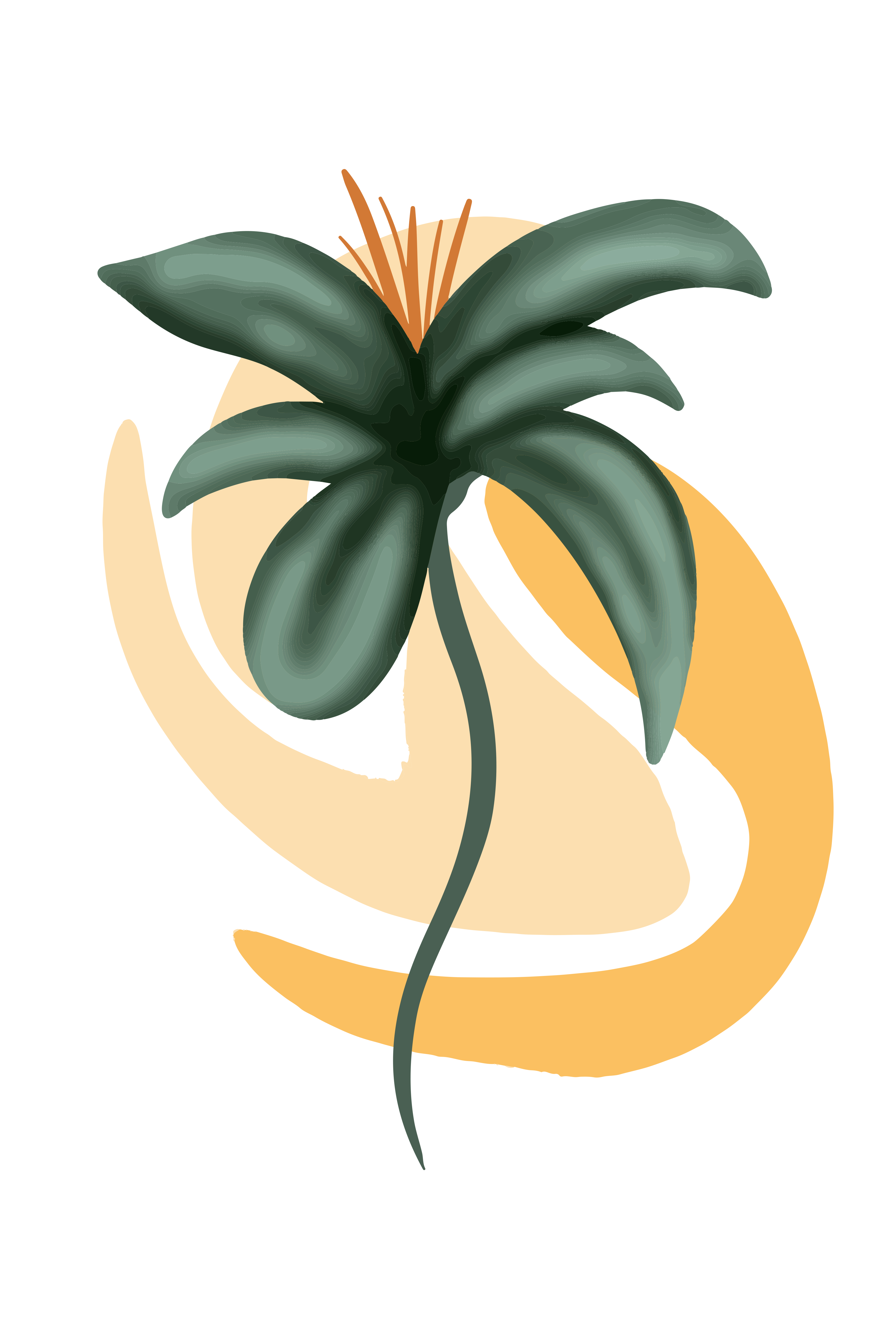 Vinyl Decal, Minimalist Tropical Plant Art (5" x 7")