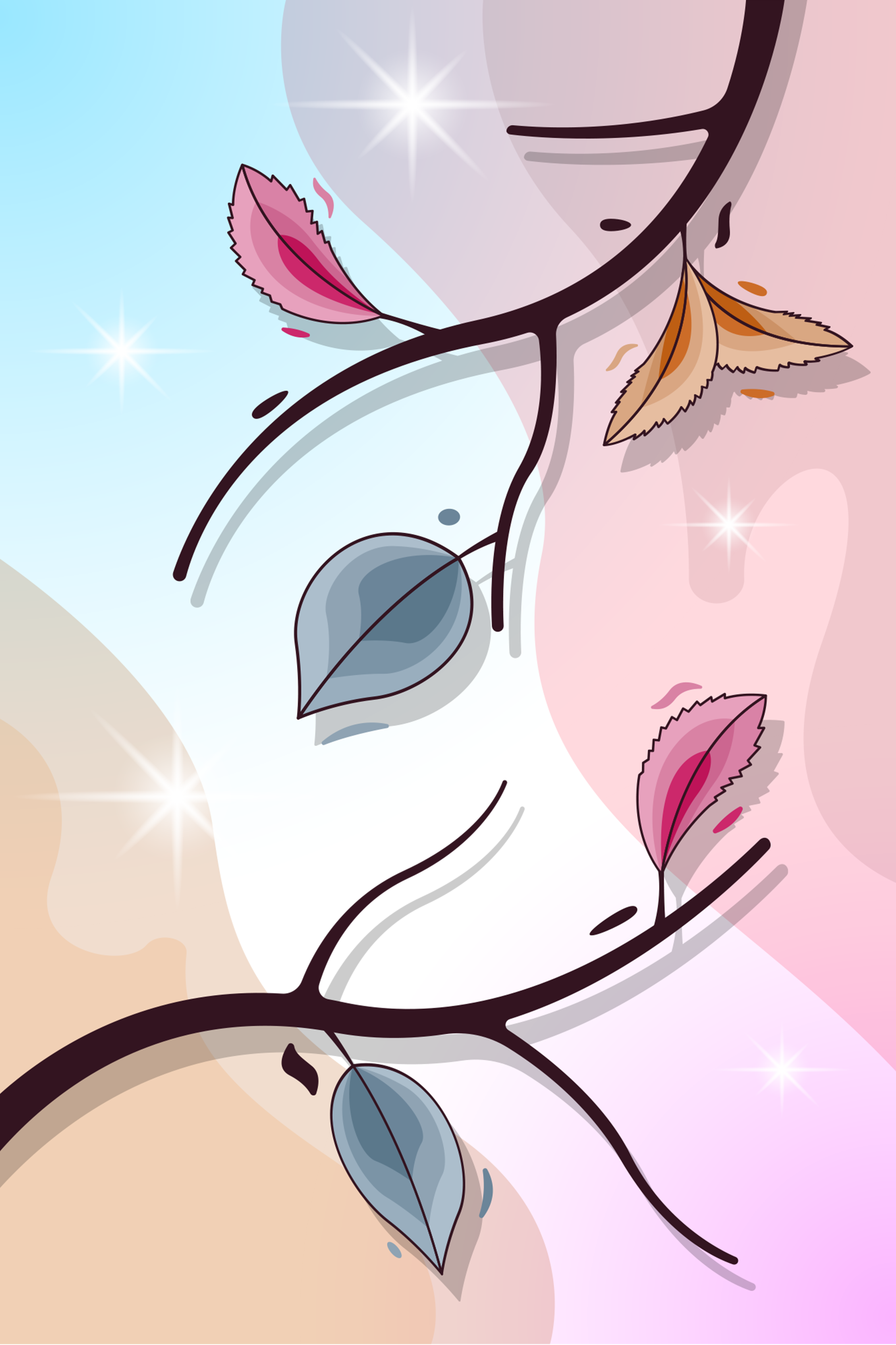Vinyl Decal, Abstract Floral Accent.. (5" x 7")