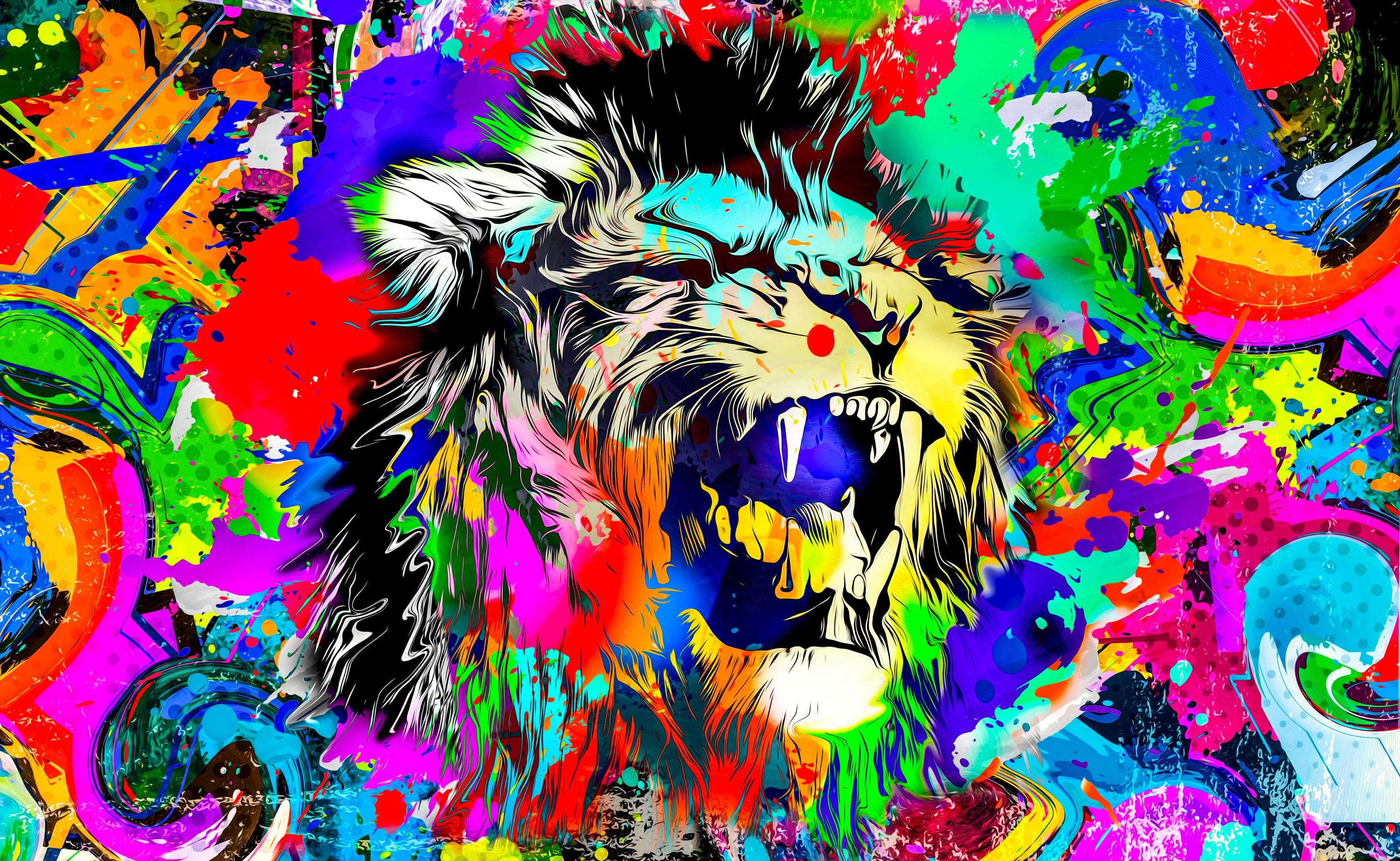 Vinyl Decal, Street Art Lion (5" x 7")