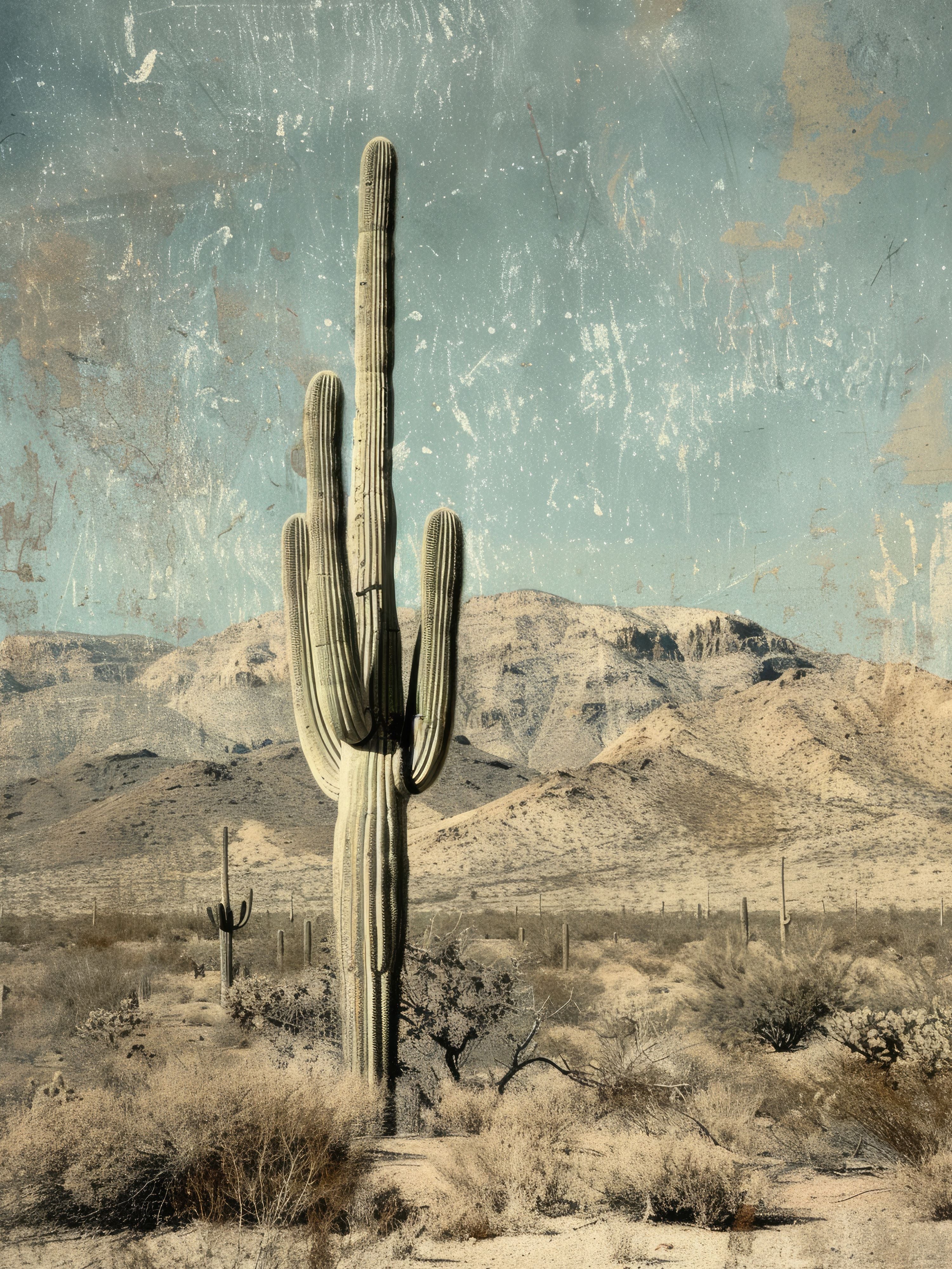 Vinyl Decal, The Lone Saguaro (5" x 7")