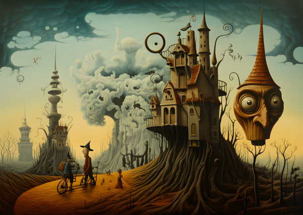 Vinyl Decal, Surreal Fantasy Portrait Painting: Whimsical Art Print (5" x 7")