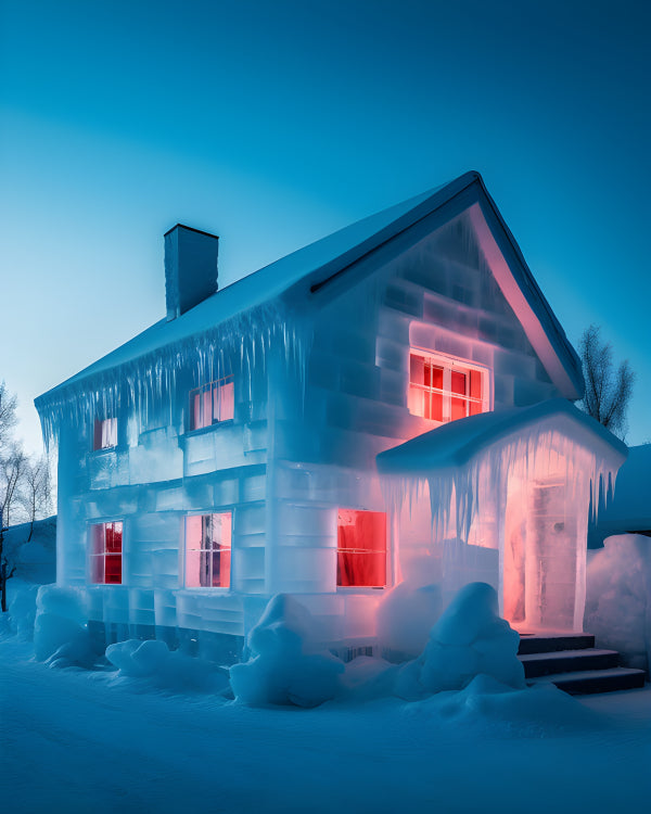 Vinyl Decal, Winter Wonderland Illuminated Home Decor Piece - Unique Ice Structure Design, 5 x 7 or