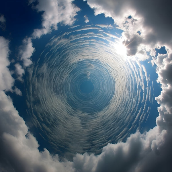 Vinyl Decal, Abstract Blue Sky Cloud Tunnel Wall Art Poster Nature Photography Home Decor, 5 x 7 or
