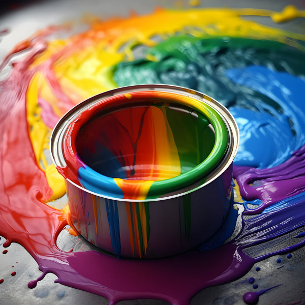 Vinyl Decal, Vibrant Rainbow Paint Can Wall Art Poster, 5 x 7 or 8 x 10 Inch Unframed Poster for Hom