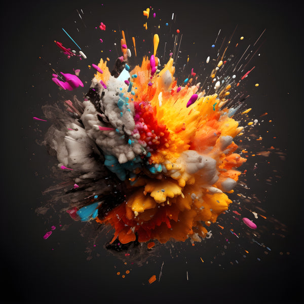 Vinyl Decal, Vibrant Color Explosion Wall Art Poster Colorful Abstract Paint Splash Decor, 5 x 7 or
