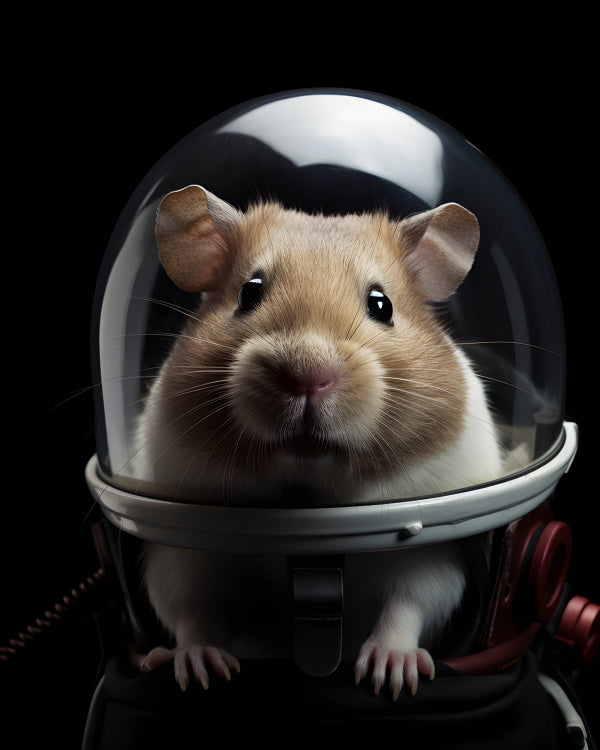 Vinyl Decal Adorable Hamster in Astronaut Helmet Novelty Pet Costume Accessory for Small Animals, Ph