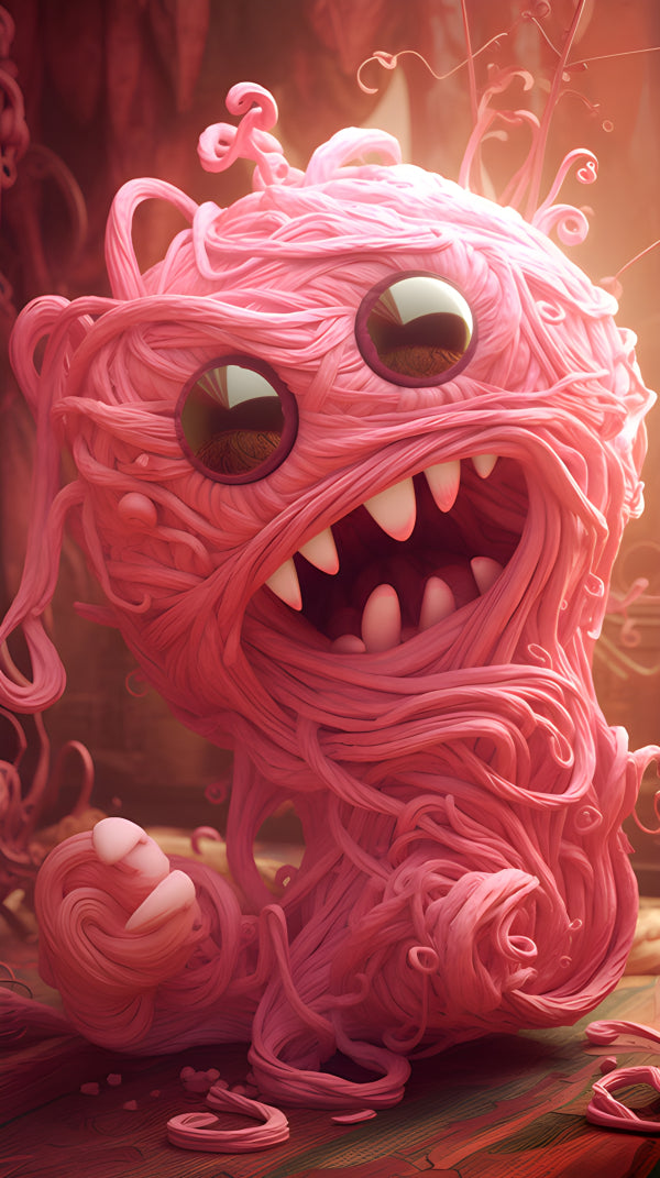 Vinyl Decal, Cute Pink Monster Wall Art Poster, 5 x 7 or 8 x 10 Inch Unframed Poster for Home, Bedro