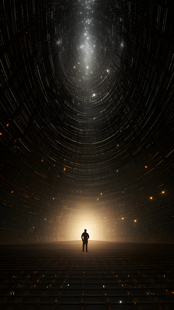 Vinyl Decal, Man Staring Into Cosmic Void Space Wall Art Poster Print, 5 x 7 or 8 x 10 Inch Unframed