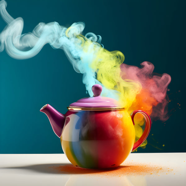 Vinyl Decal, Rainbow Teapot Art Print, 5 x 7 or 8 x 10 Inch Unframed Poster for Home, Bedroom Decor