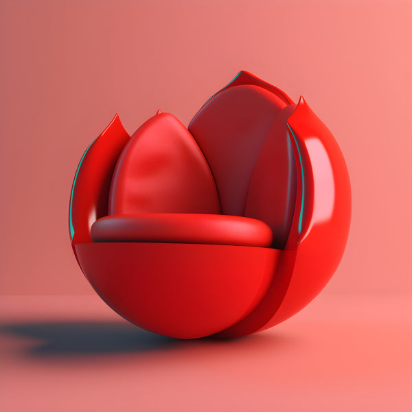 Vinyl Decal, Modern Red Pomegranate Chair Wall Art Poster, 5 x 7 or 8 x 10 Inch Unframed Poster for