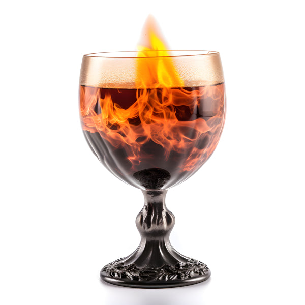 Vinyl Decal, Enchanted Goblet with Dynamic Flame Effect - Unique Decorative Chalice Wall Art Print,