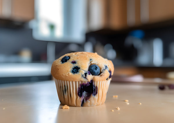 Vinyl Decal, Delicious Blueberry Muffin Kitchen Wall Art Print Vibrant Food Photography Unframed Pos