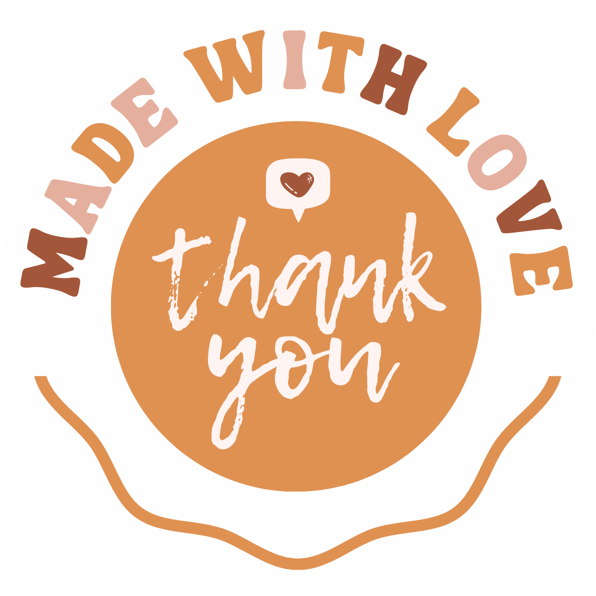 Inspirational Quote "Made With Love Thank You" Motivational Sticker Vinyl Decal Motivation Stickers- 5" Vinyl Sticker Waterproof
