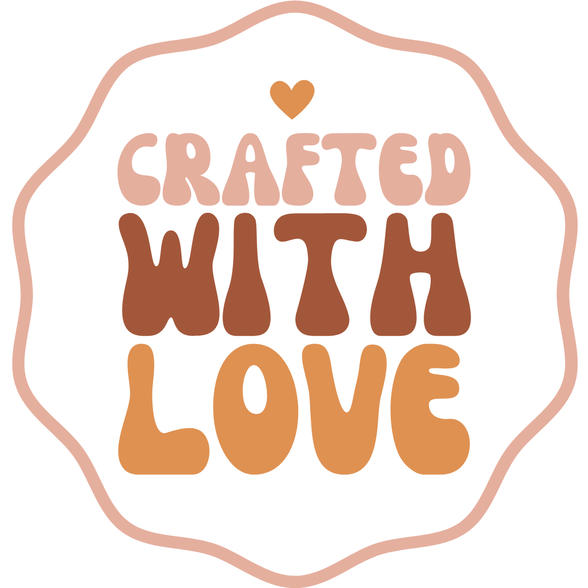 Inspirational Quote "Crafted With Love" Motivational Sticker Vinyl Decal Motivation Stickers- 5" Vinyl Sticker Waterproof
