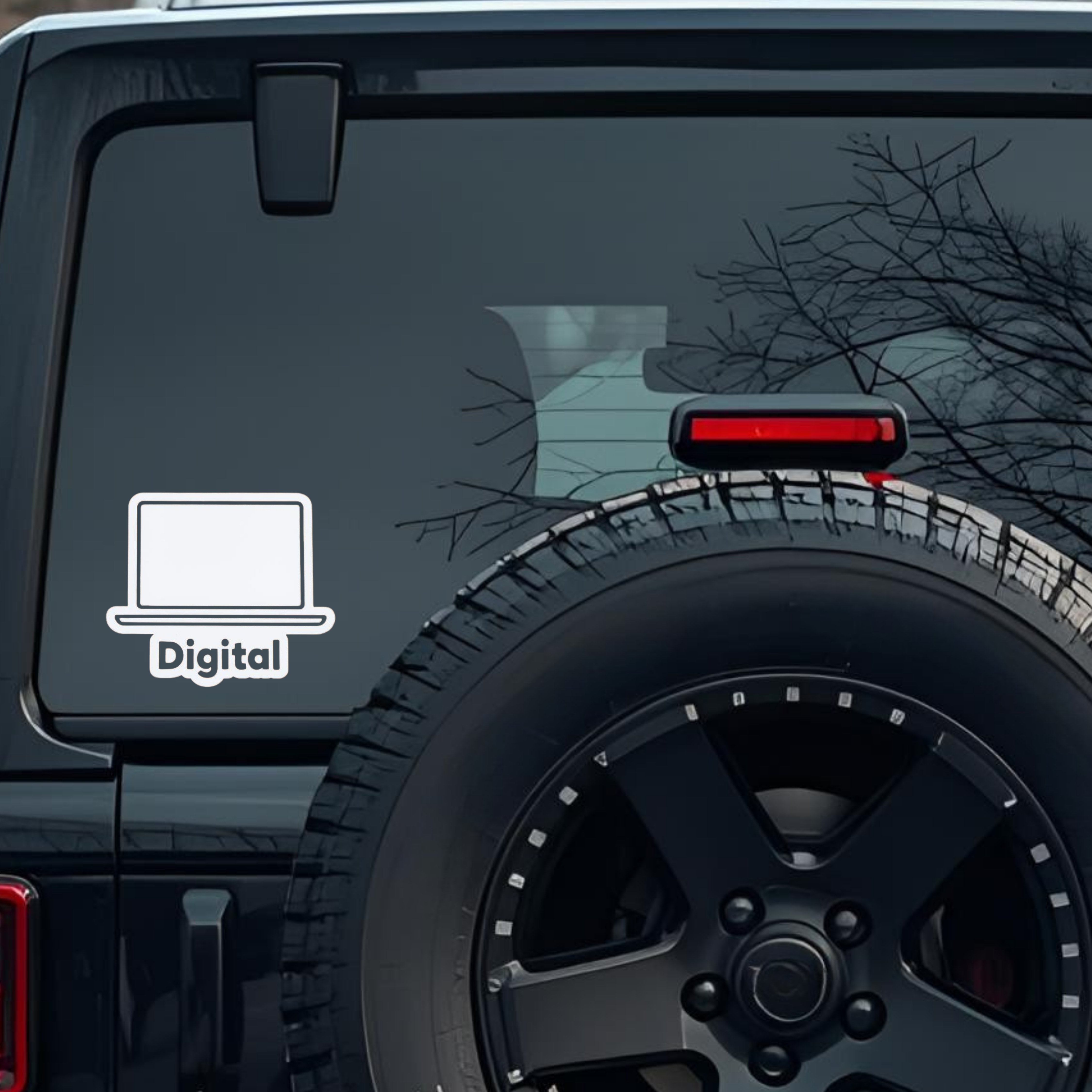 Digital Large 6 inch Premium Decal Sticker For Car Bumper Window Rear Windshield Stickers, Warning S