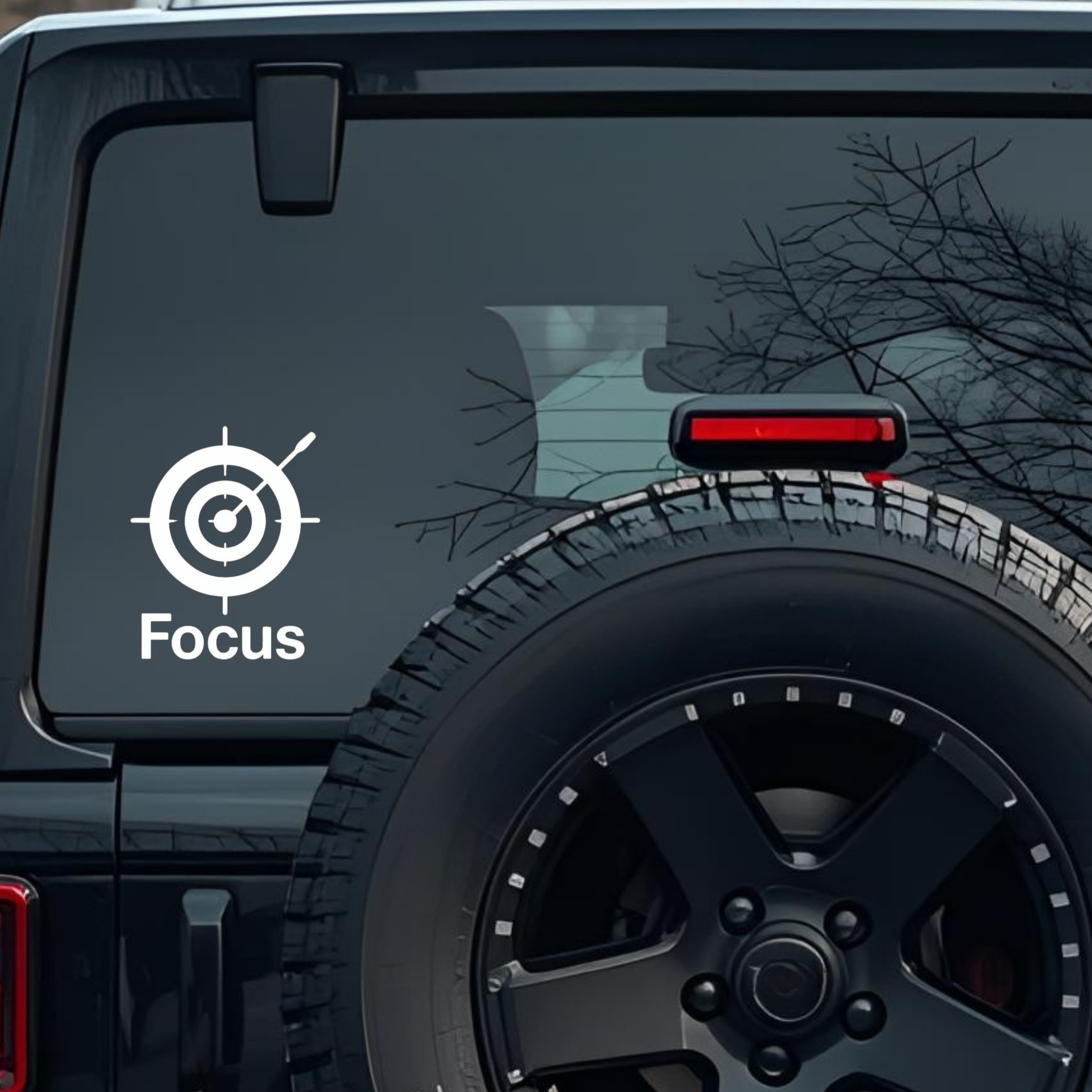 Focus Large 6 inch Premium Decal Sticker For Car Bumper Window Rear Windshield Stickers, Warning Sig