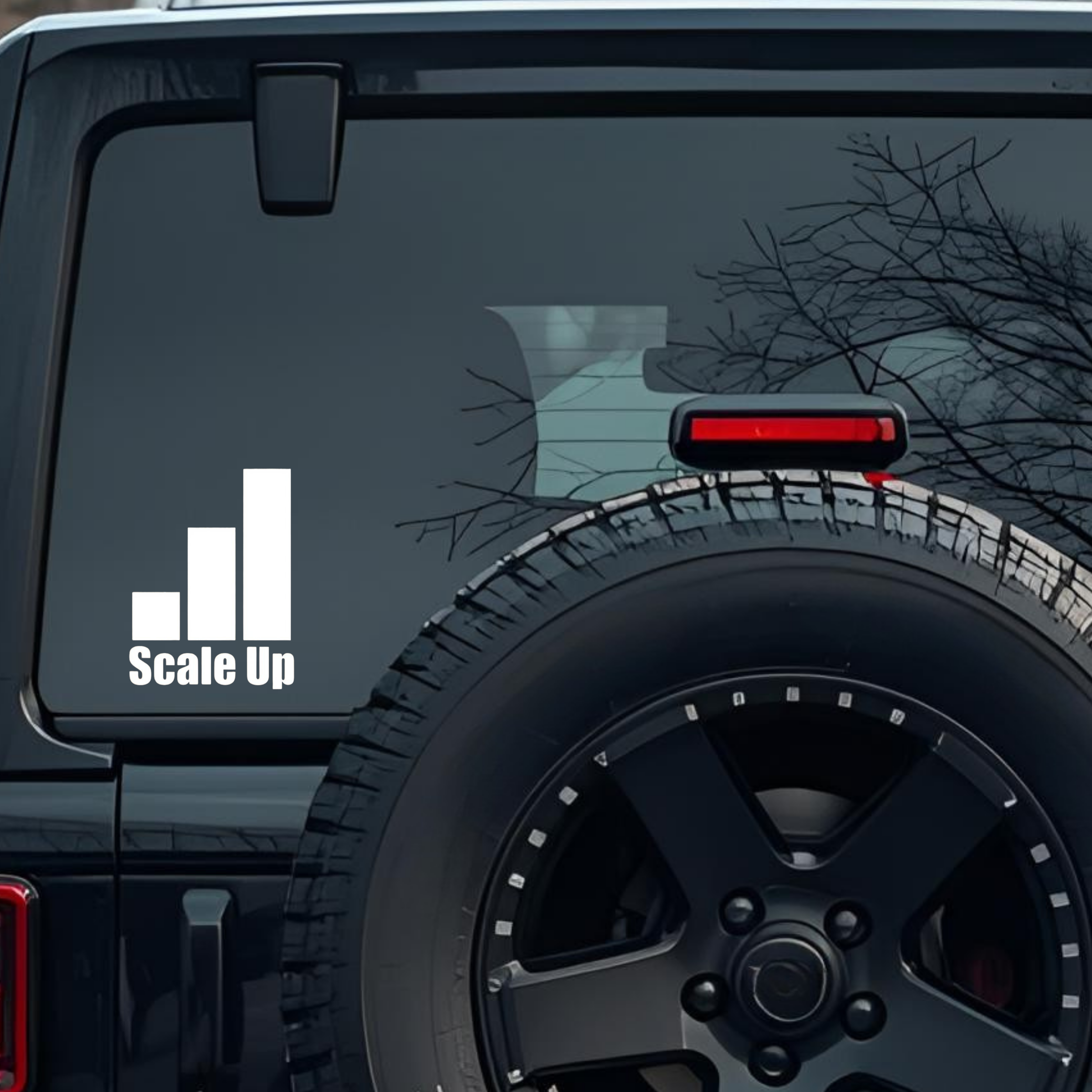 Scale Up Large 6 inch Premium Decal Sticker For Car Bumper Window Rear Windshield Stickers, Warning